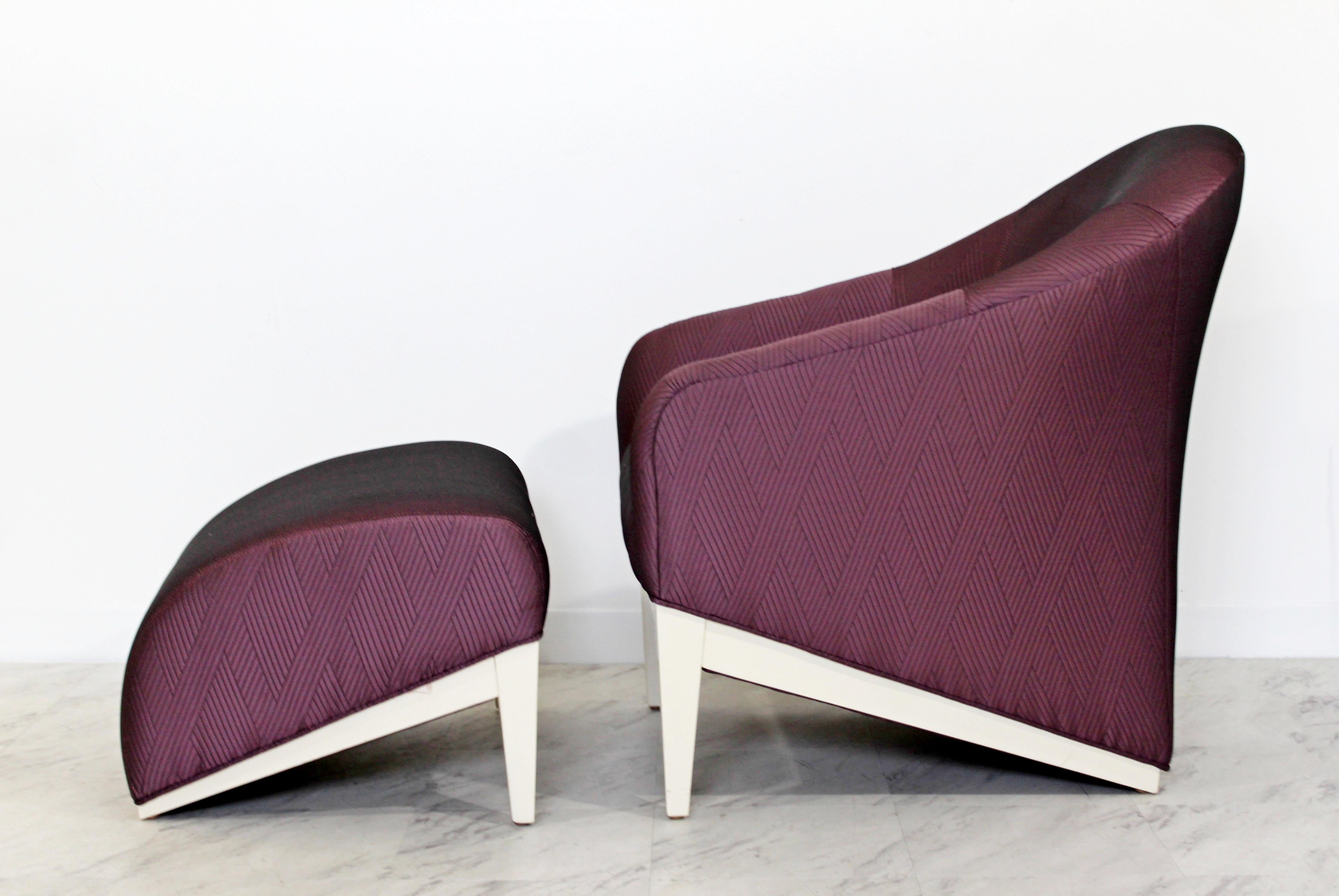 Late 20th Century Contemporary Modern Lounge Chair & Ottoman 