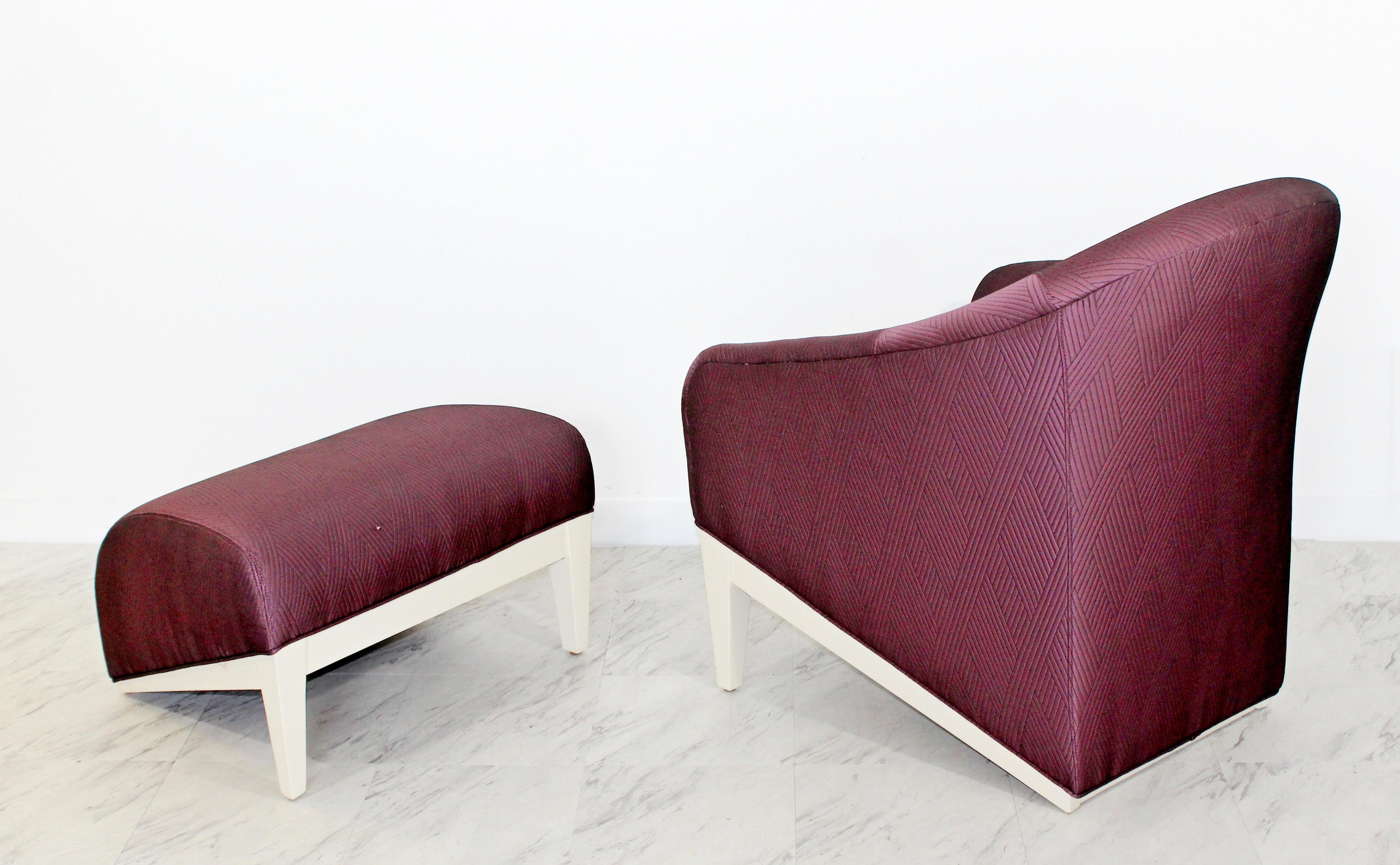 Upholstery Contemporary Modern Lounge Chair & Ottoman 