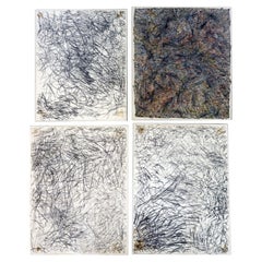 Contemporary Modernity Lucite Framed Set of 4 Abstract Drawings James Alan Crawford (Ensemble de 4 dessins abstraits encadrés en lucite)