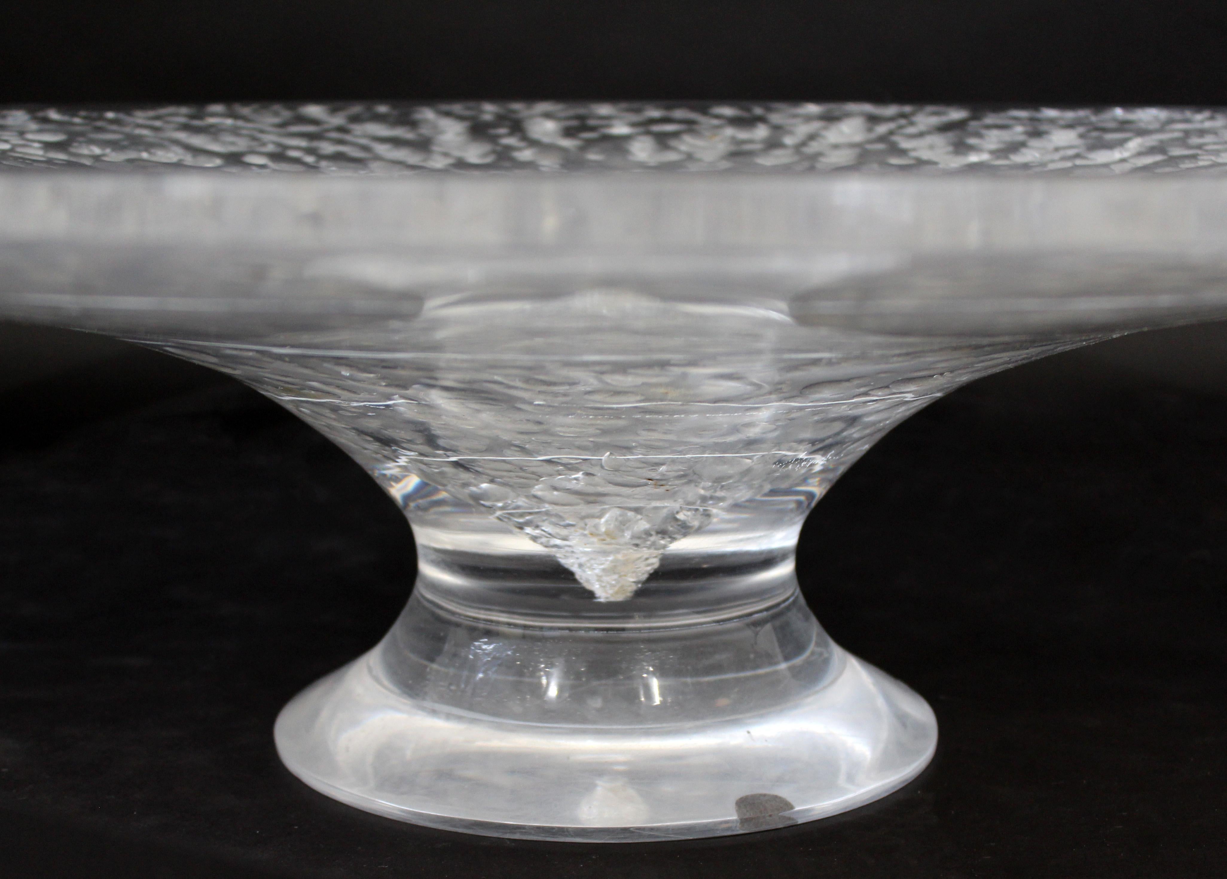 Late 20th Century Contemporary Modern Lucite Pedestal Bowl Table Sculpture Signed Tery Belle 1990s