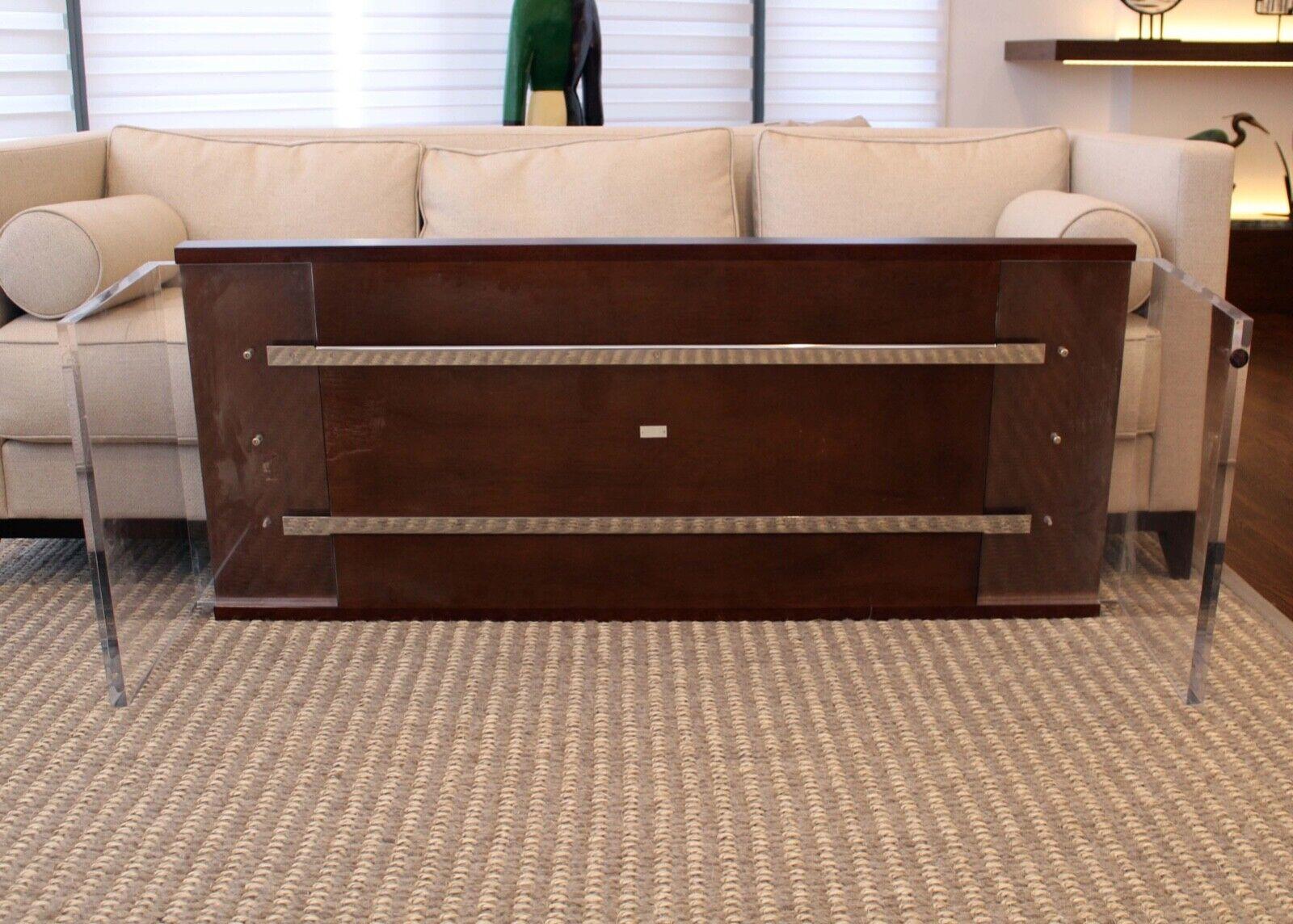 Contemporary Modern Lucite & Walnut Rectangular Coffee Table by Bolier for Decca 4