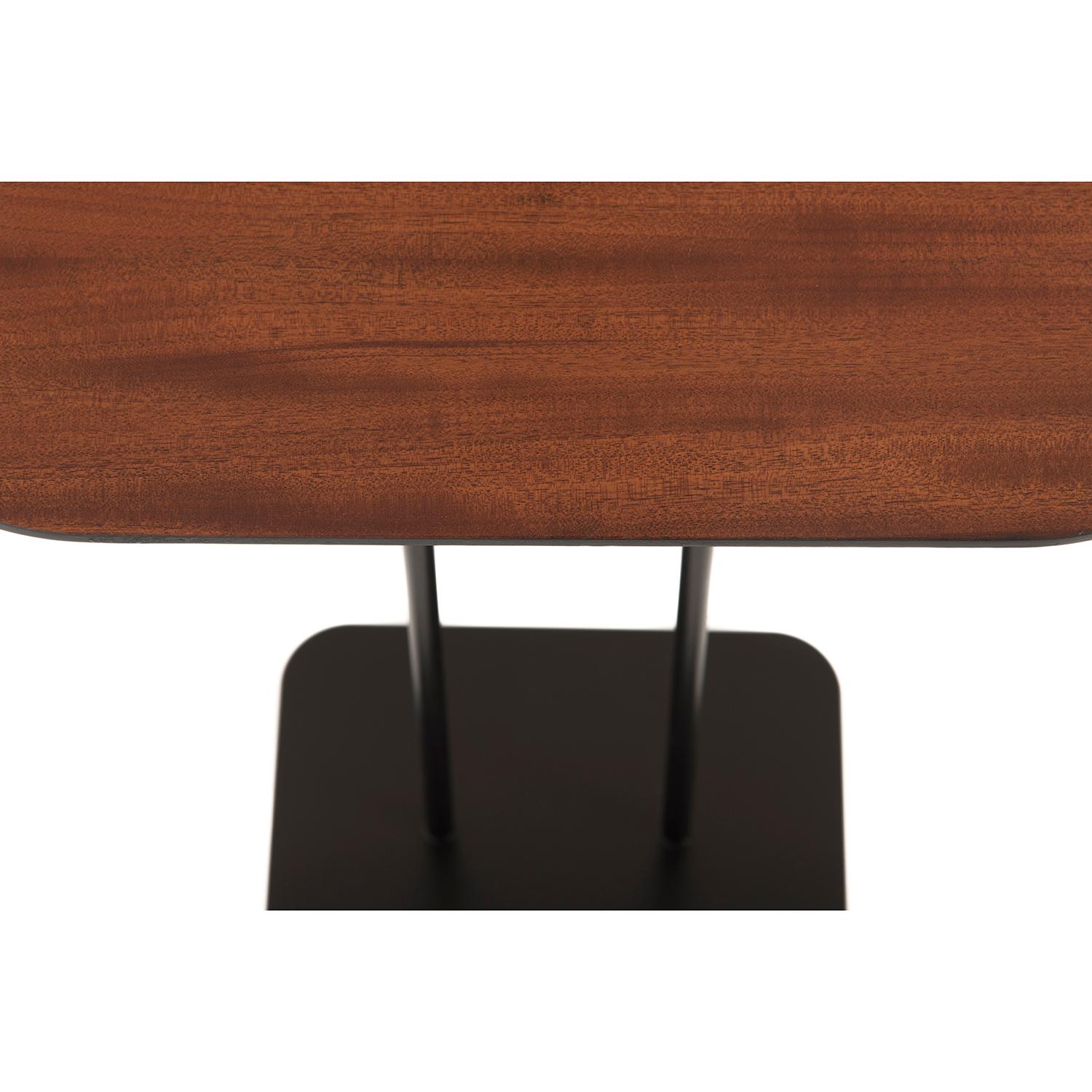 Contemporary Modern Mahogany Cocktail Table with Iron Base In New Condition In Minneapolis, MN