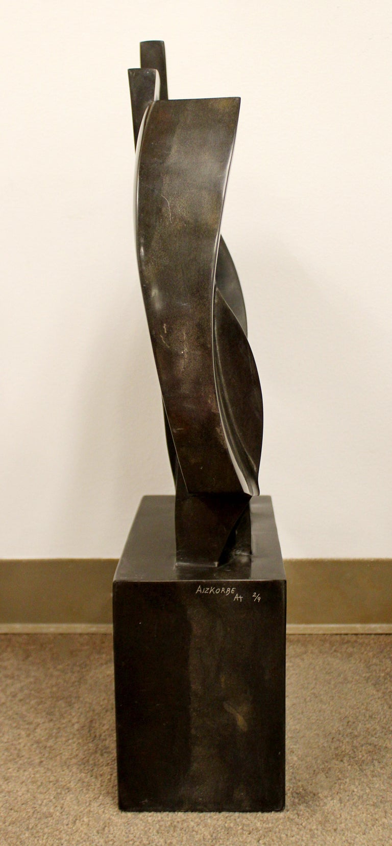 Contemporary Modern Marble Abstract Table Sculpture Signed Faustino