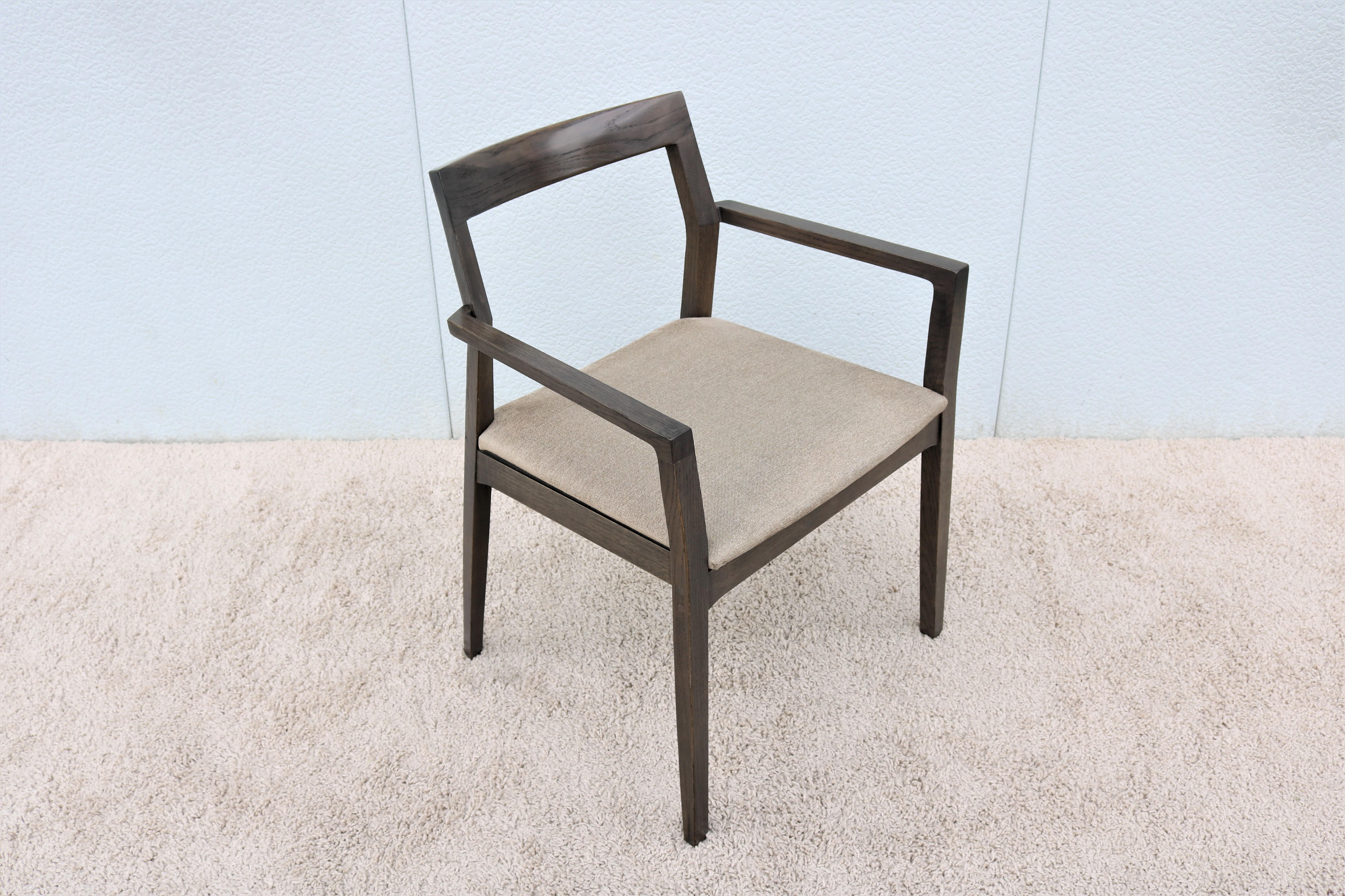 American Contemporary Modern Marc Krusin for Knoll Krusin Wood Side Dining Armchair For Sale