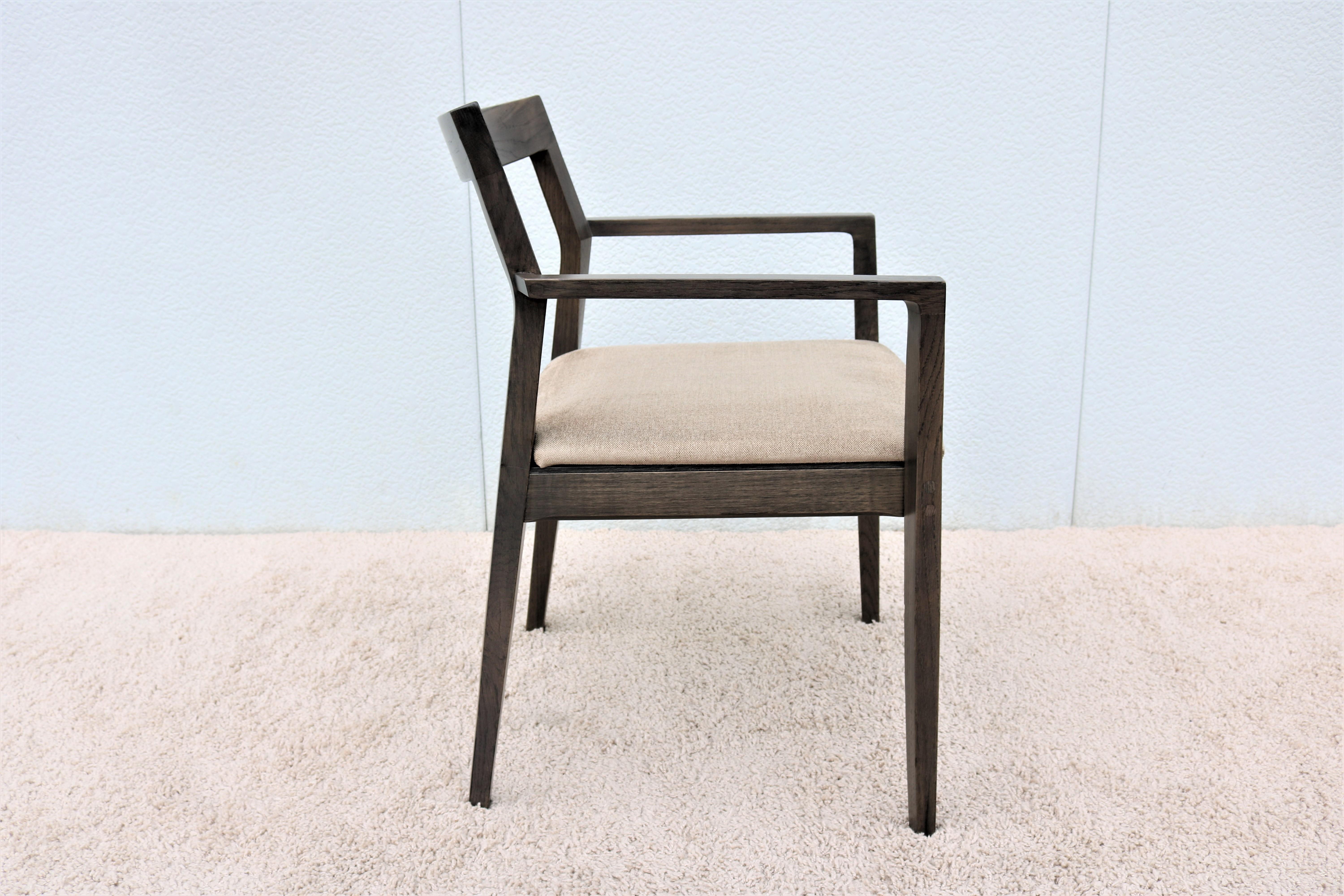 Cerused Contemporary Modern Marc Krusin for Knoll Krusin Wood Side Dining Armchair For Sale