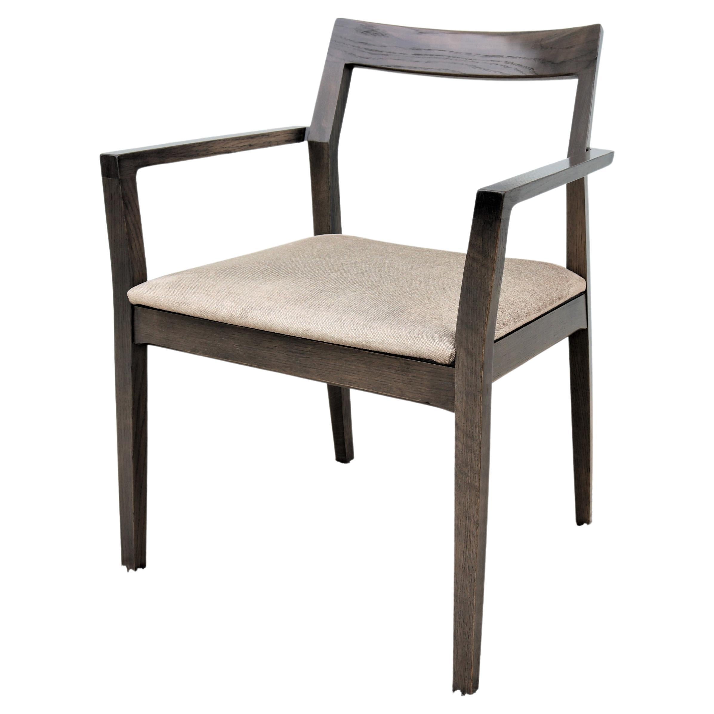 Contemporary Modern Marc Krusin for Knoll Krusin Wood Side Dining Armchair For Sale