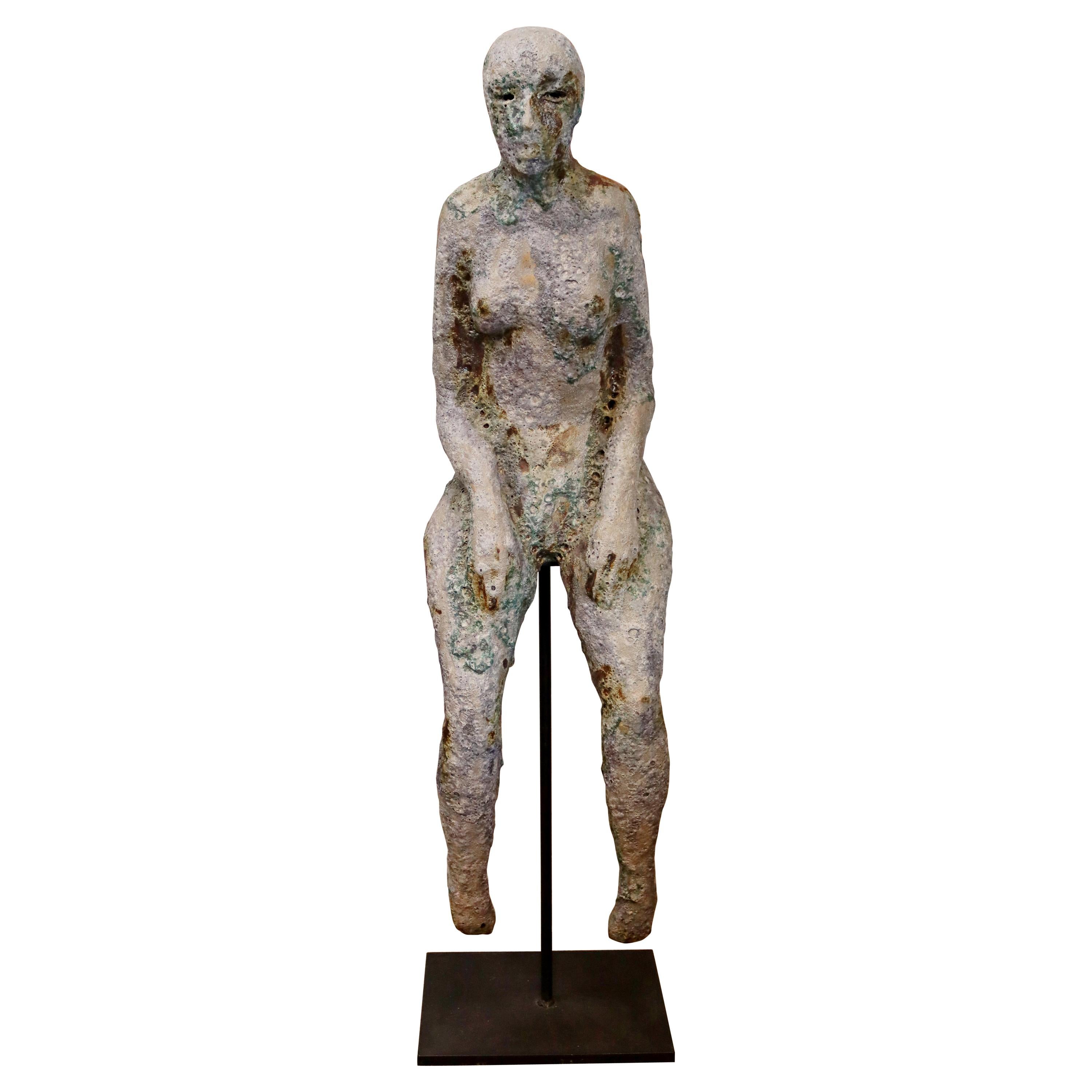 Contemporary Modern Mark Chatterley Large Ceramic Floor Sculpture Seated Figure