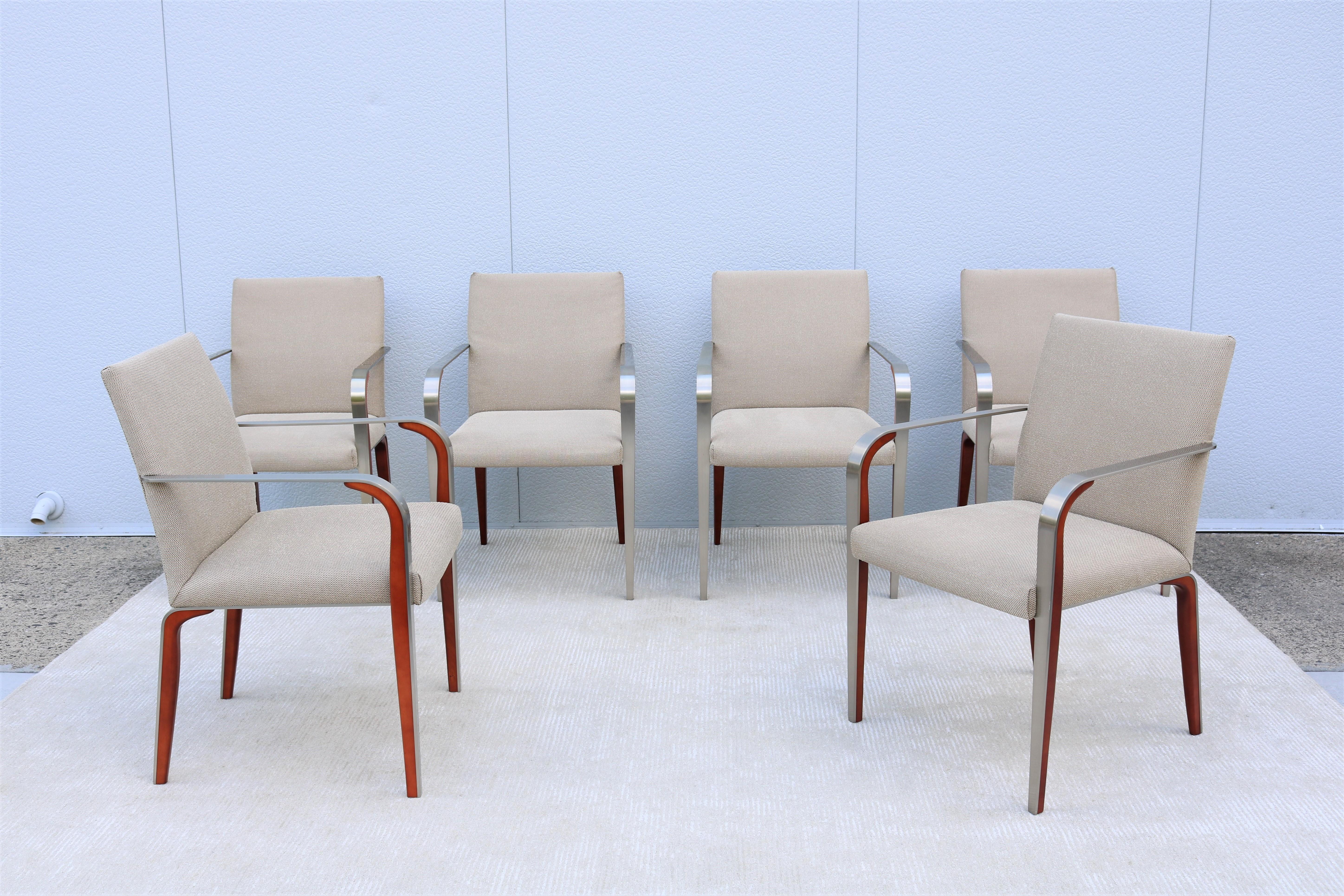 American Contemporary Modern Mark Goetz for Bernhardt Design Aria Armchairs - Set of 6