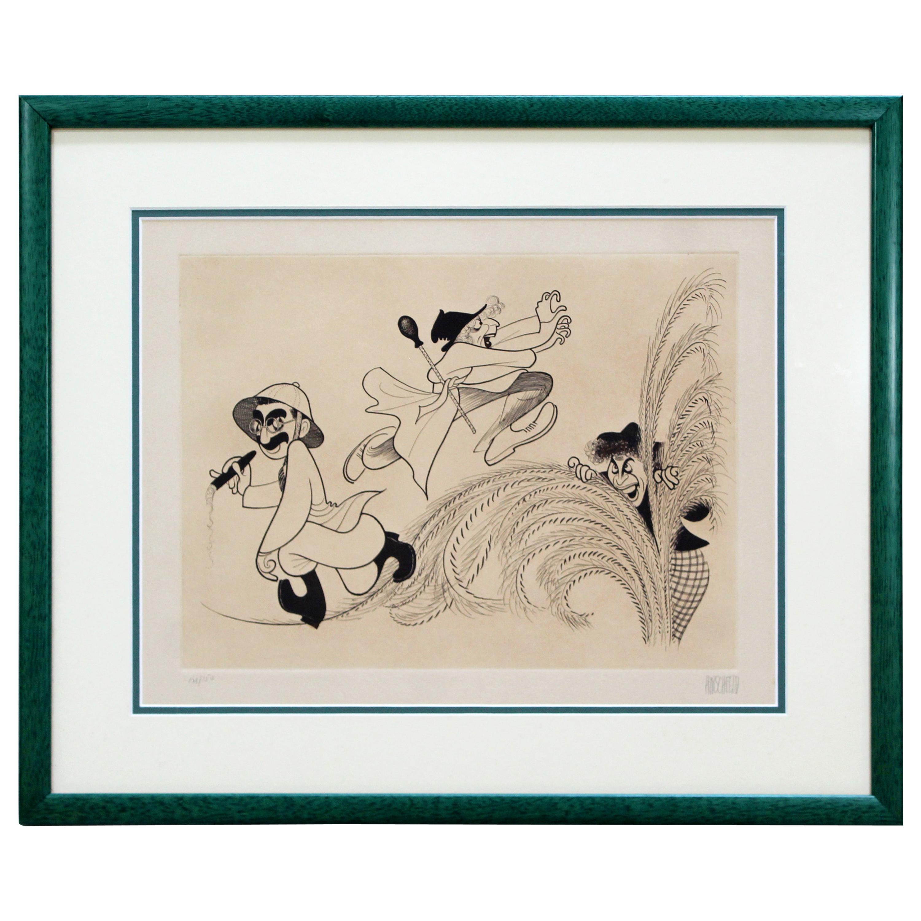 Contemporary Modern Marx Brothers Framed Lithograph Signed Al Hirschfeld 128/150