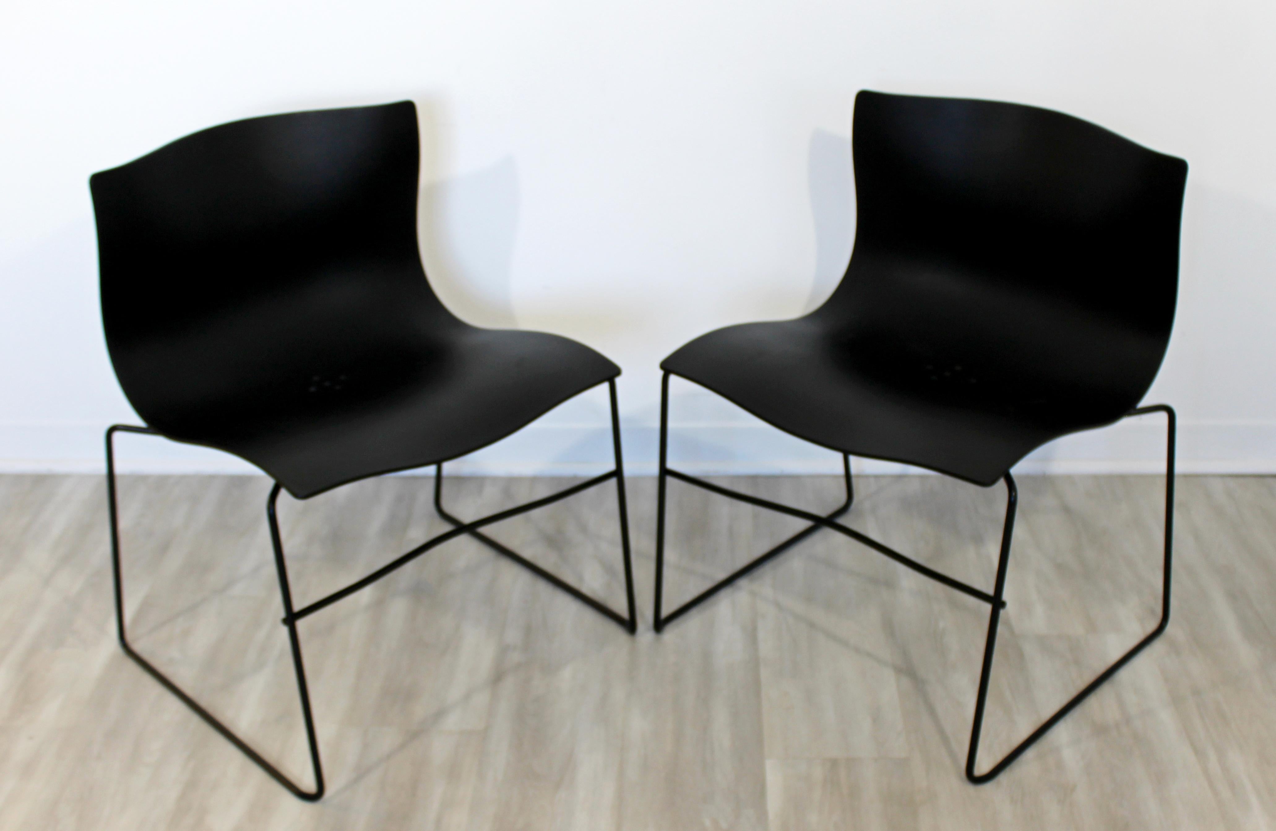 Late 20th Century Contemporary Modern Massimo Vignelli Knoll Set of 4 Handkerchief Side Chairs