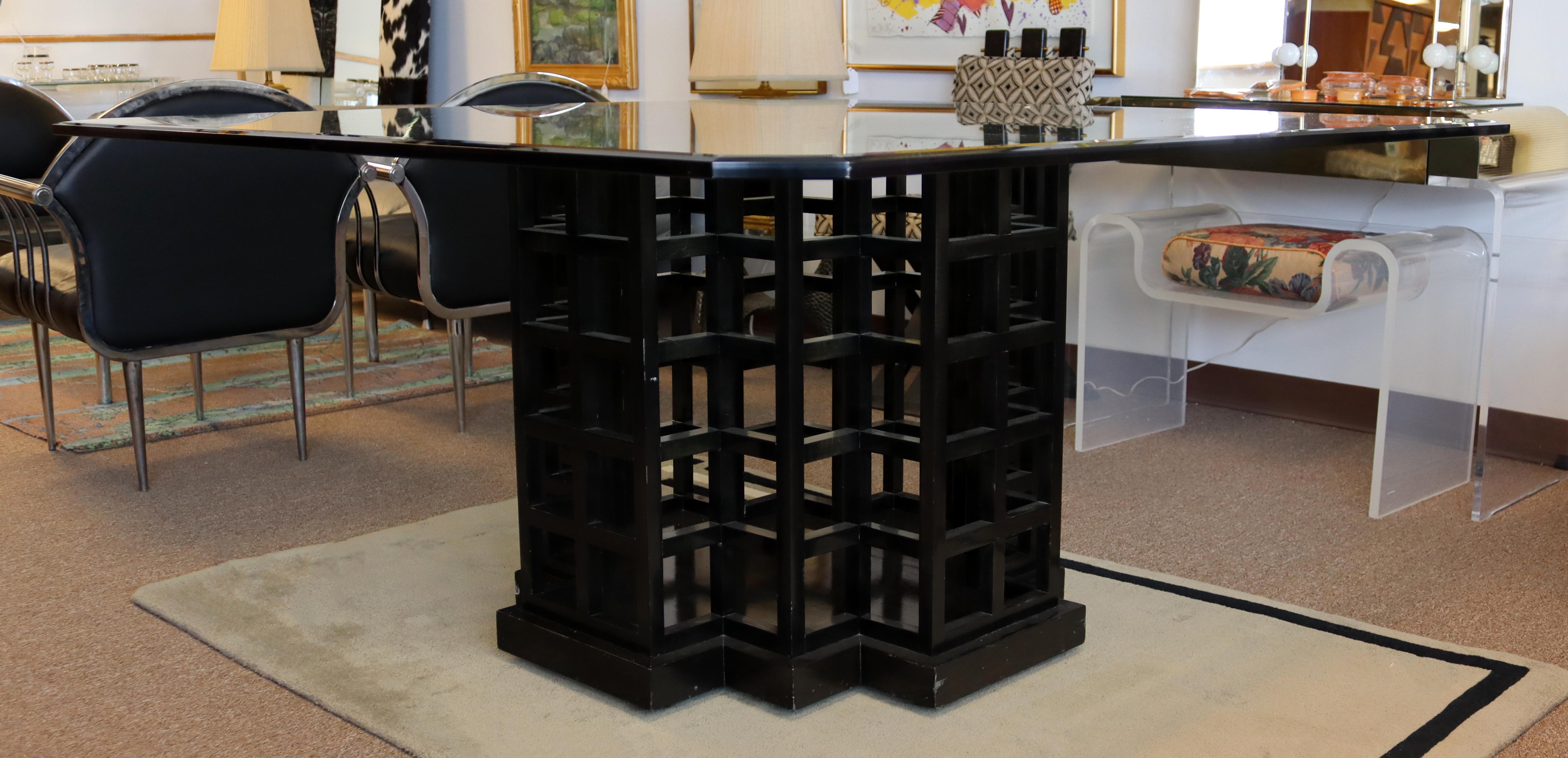 Contemporary Modern Massive Dakota Jackson Geometric Wood Cube Base Dining Table 3
