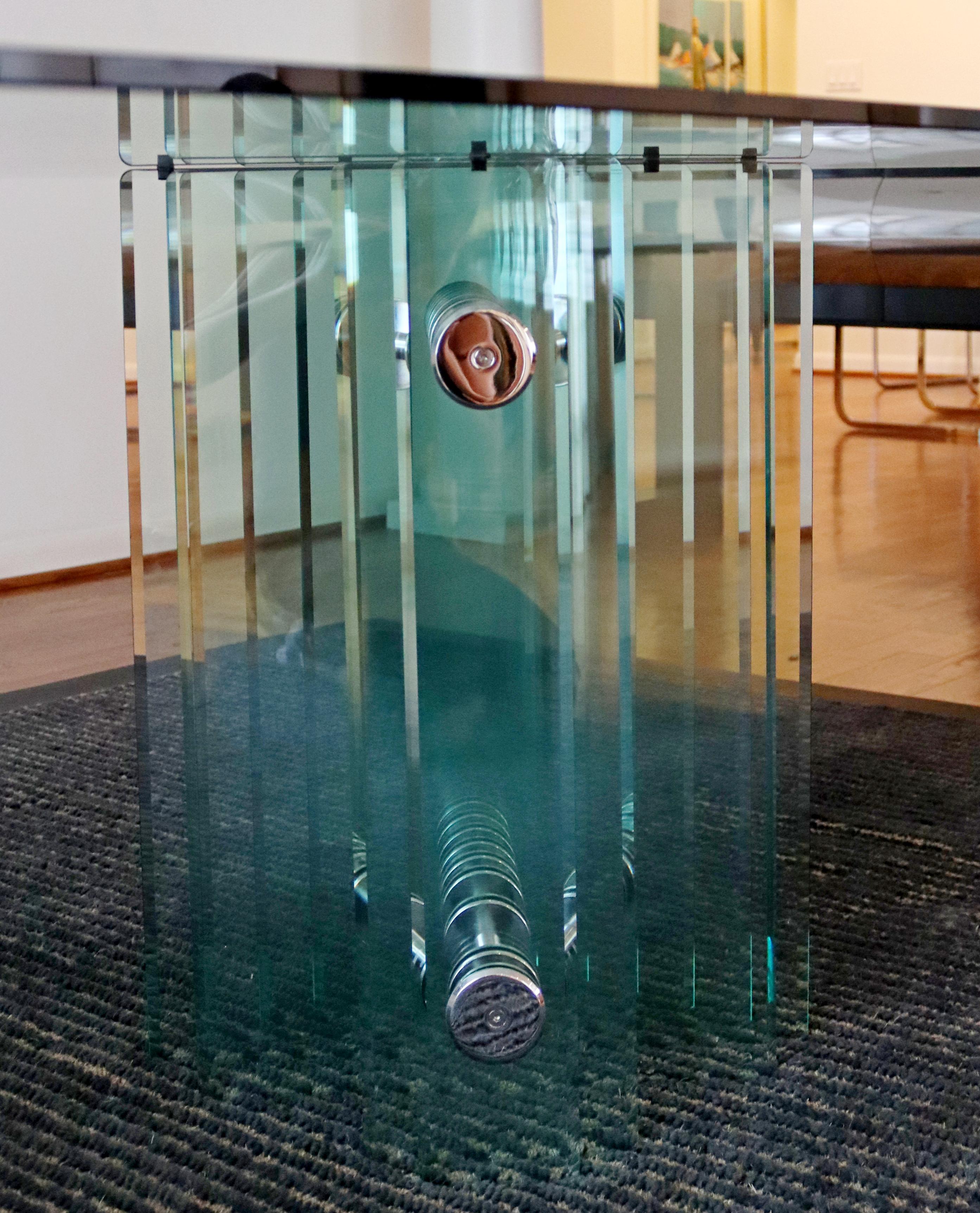 Contemporary Modern Massive Pace Glass & Chrome Dining Table, 1970s 2