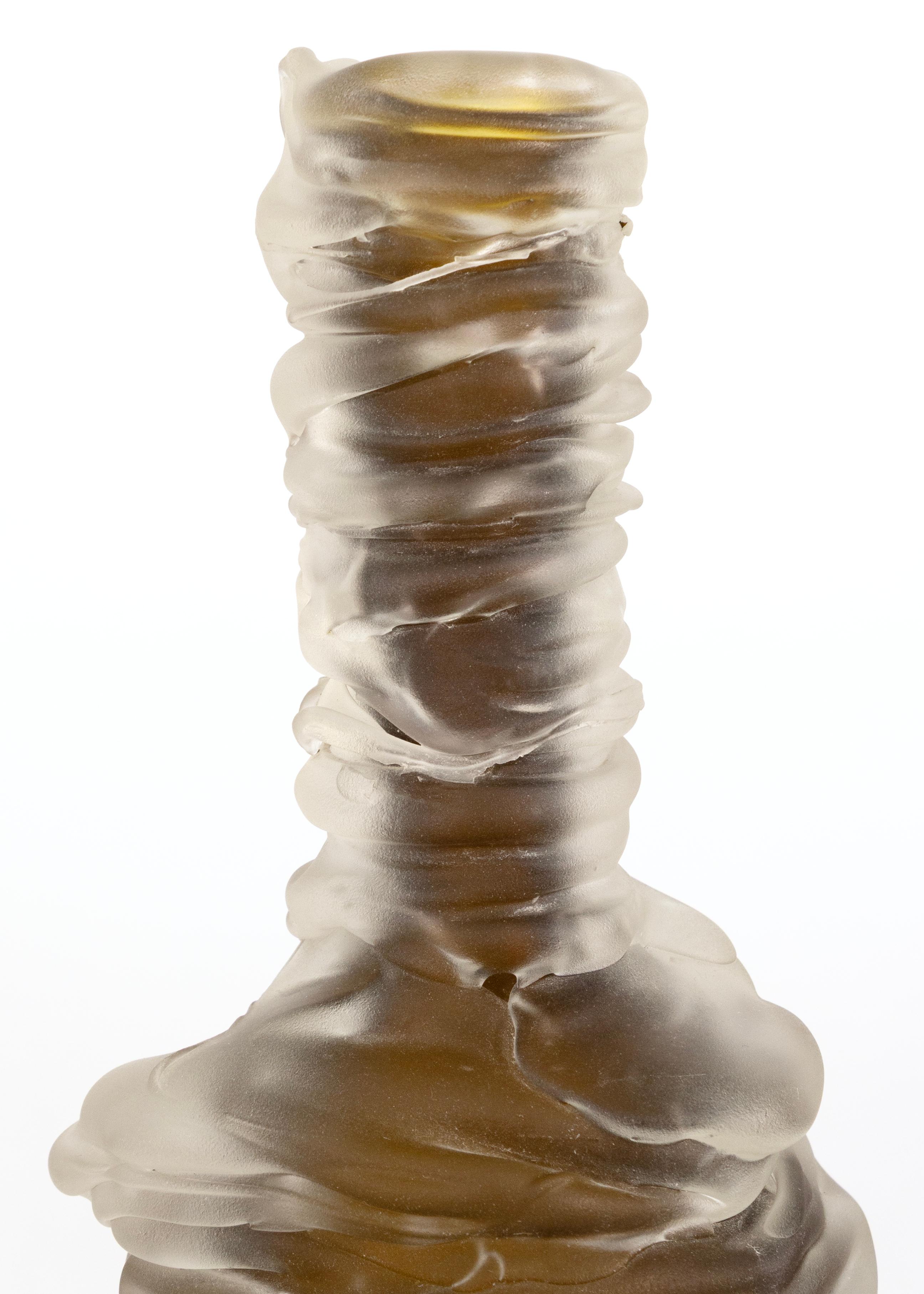 Vetro soffiato Vaso a bottiglia in vetro soffiato a mano di Matt Clark Contemporary Modern Firmato 2007 in vendita