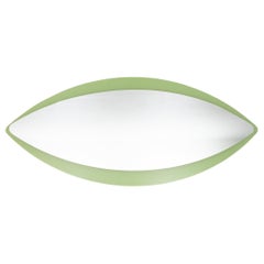 Contemporary Modern Memphis Style Large Ellipse Green Mirror