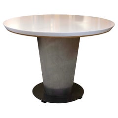 Vintage Contemporary Modern Metal and Laminate Pedestal Dinette Table