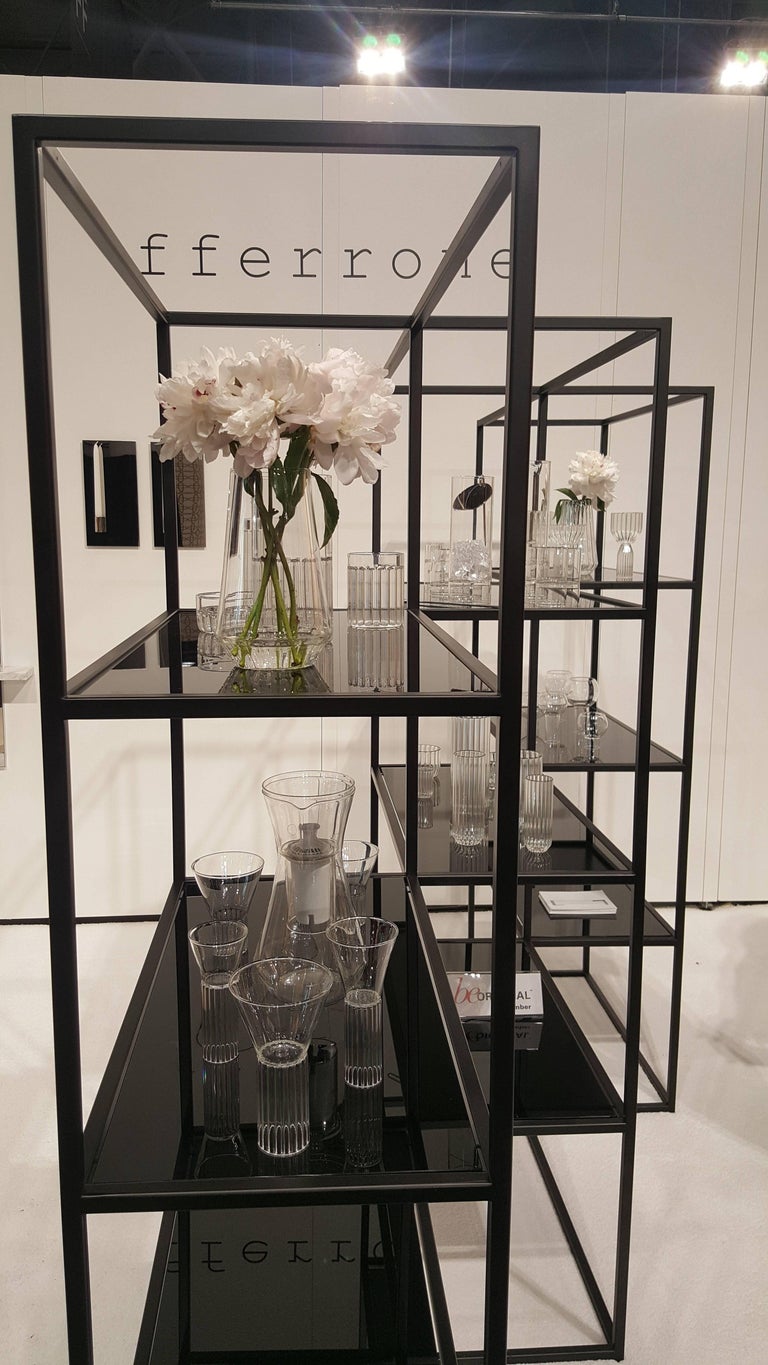 Contemporary Modern Minimal Black Zigzag Modular Bookcase Room Divider, USA In New Condition For Sale In Chicago, IL