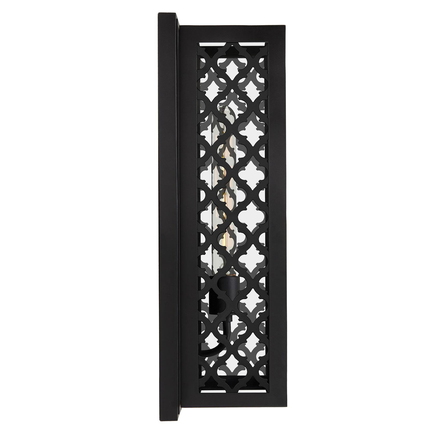 Contemporary Modern Minimalist Exterior Flush Mount Laterne mit Decorative Grid (Moderne) im Angebot