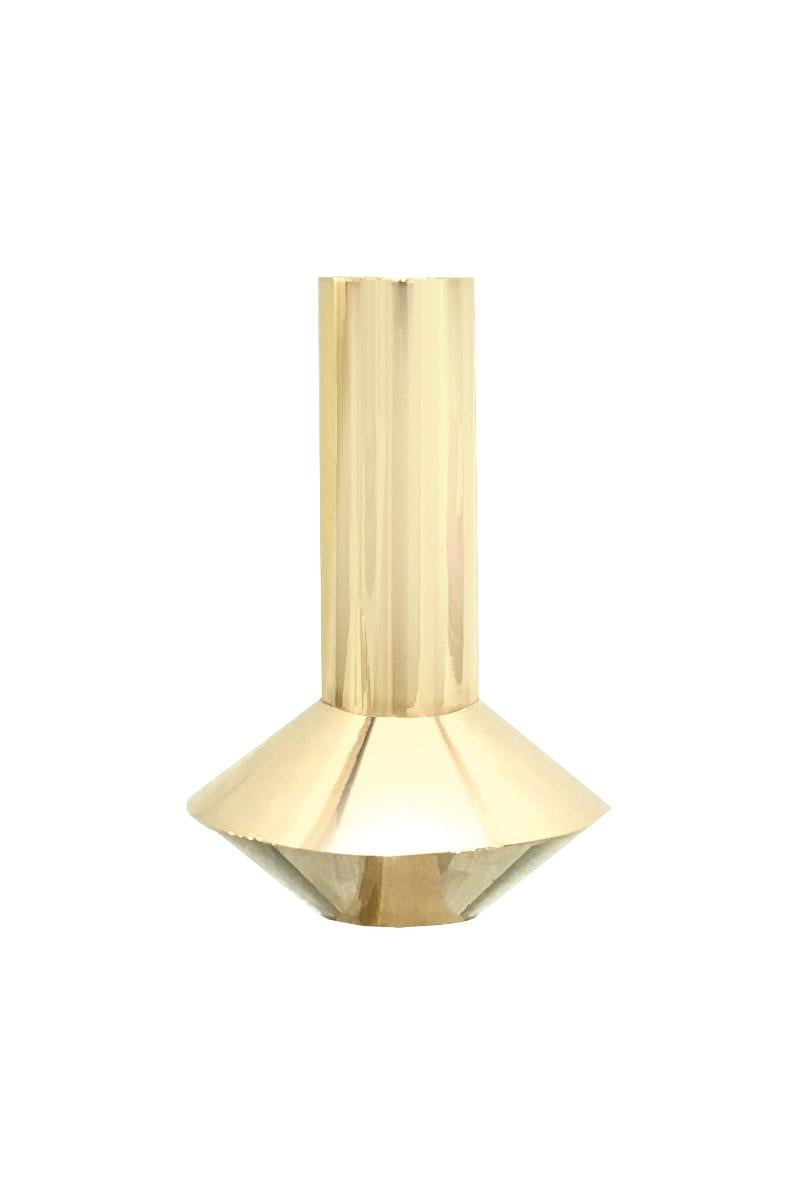Contemporary, Modern, Minimalist, Solid Swedish Brass Vase In New Condition For Sale In New York, NY