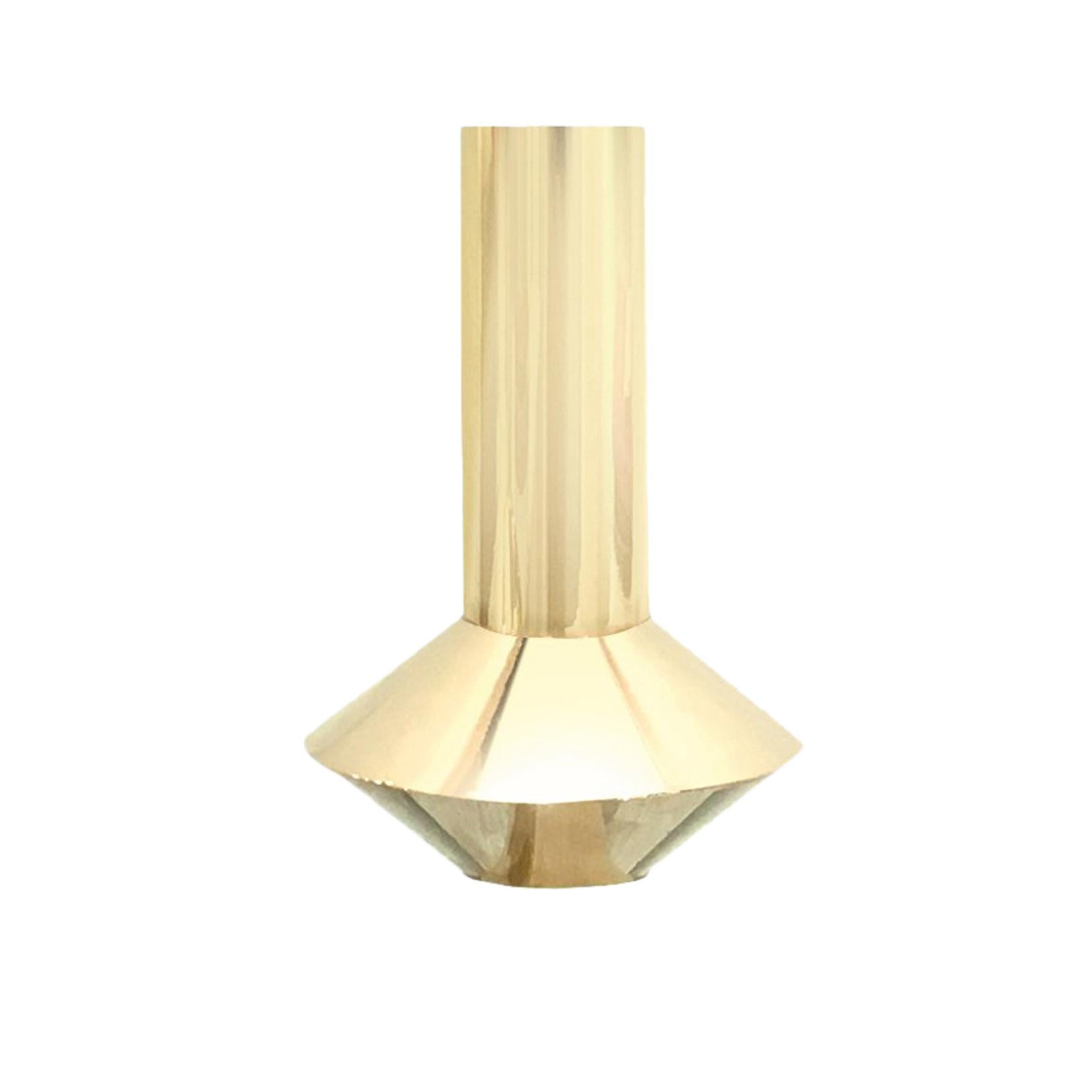 Contemporary, Modern, Minimalist, Solid Swedish Brass Vase For Sale