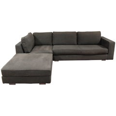 Divano componibile moderno e contemporaneo Minotti Hilton due pezzi blu e grigio italiano