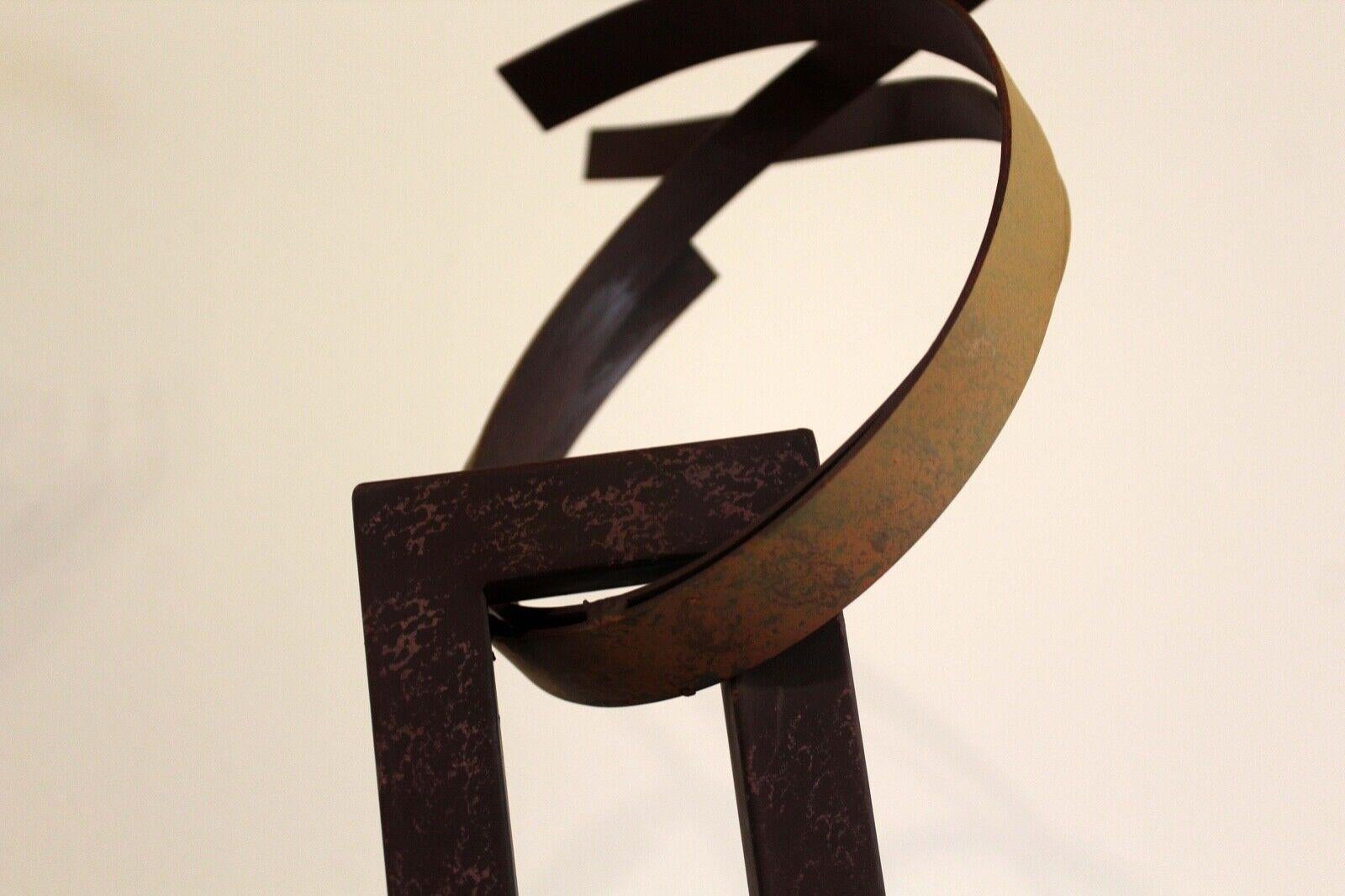 Contemporary Modern Mixed Metal Abstract Jere Circle Sculpture Signed 2003 4