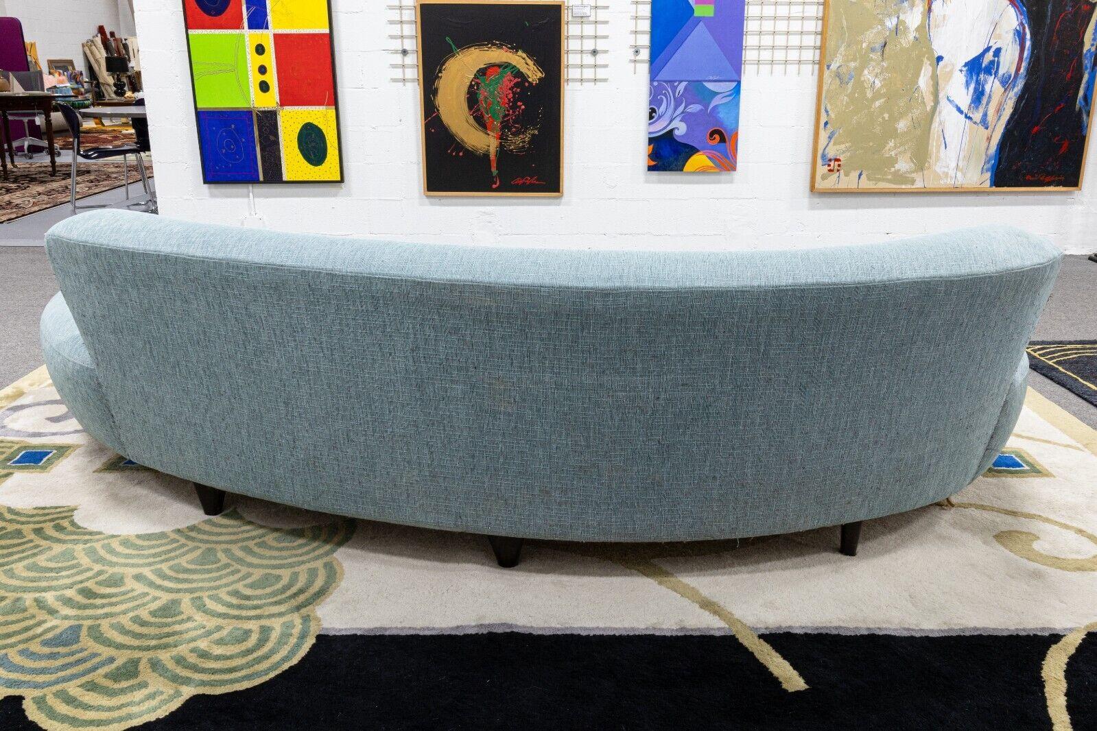 Contemporary Modern Modernica Style Baby Blue Cloud Sofa with Walnut Legs 6