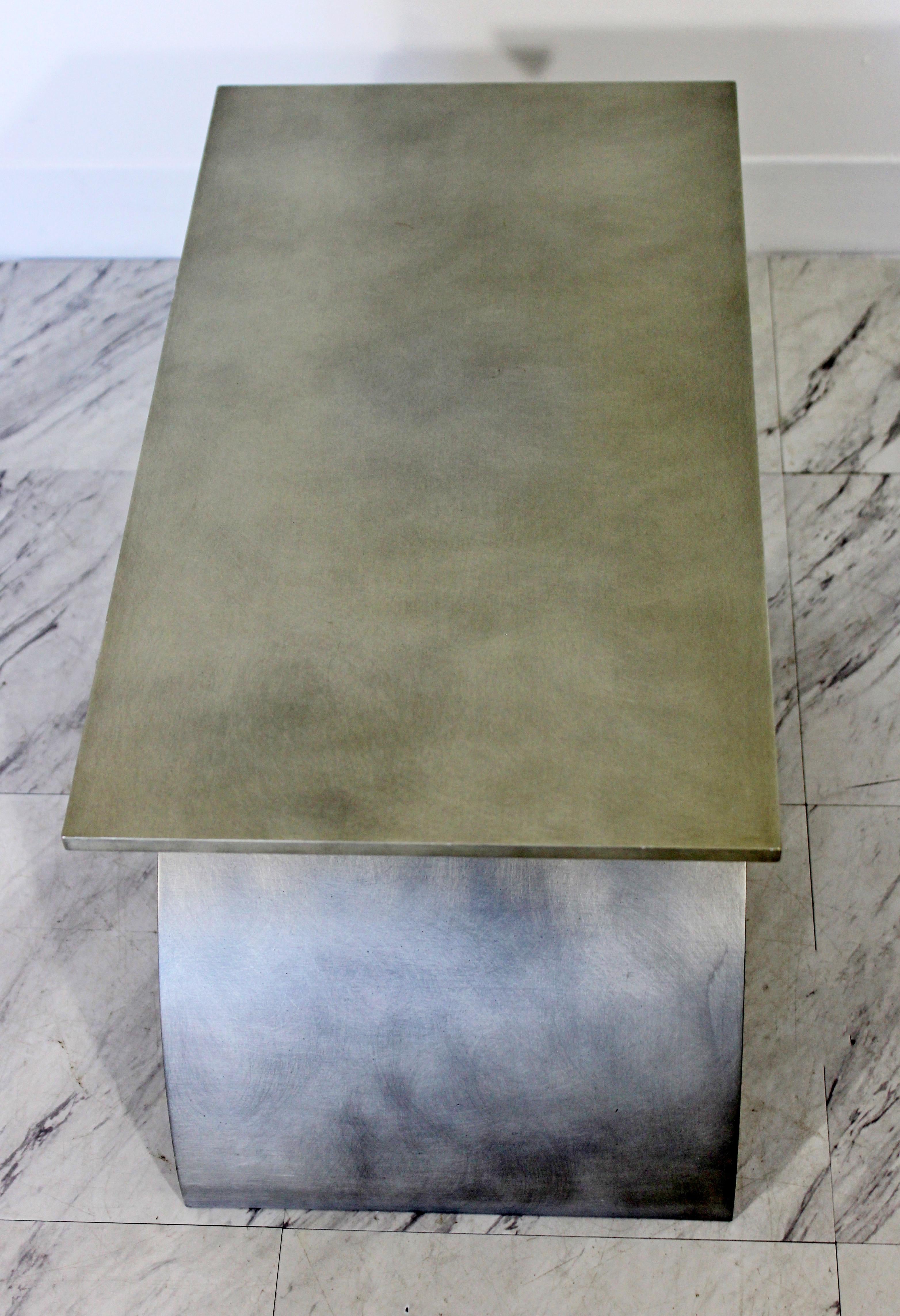 Contemporary Modern Modernist John Nesci Att. Brushed Aluminum Side End Table 1