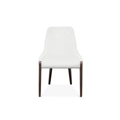 Contemporary Modern Moka White Vellutino Dining Chair by Caffe Latte