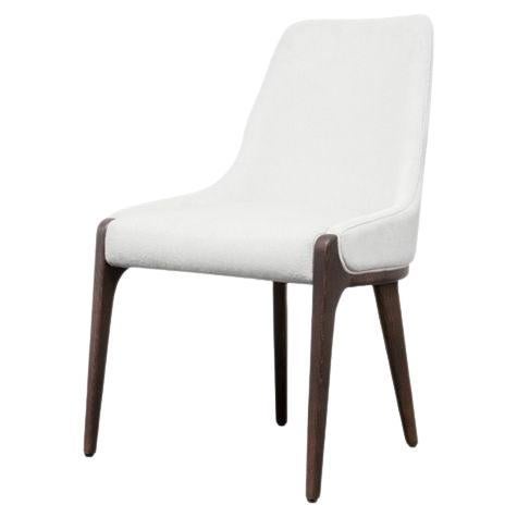 Contemporary Modern Moka White Vellutino Dining Chair by Caffe Latte For Sale