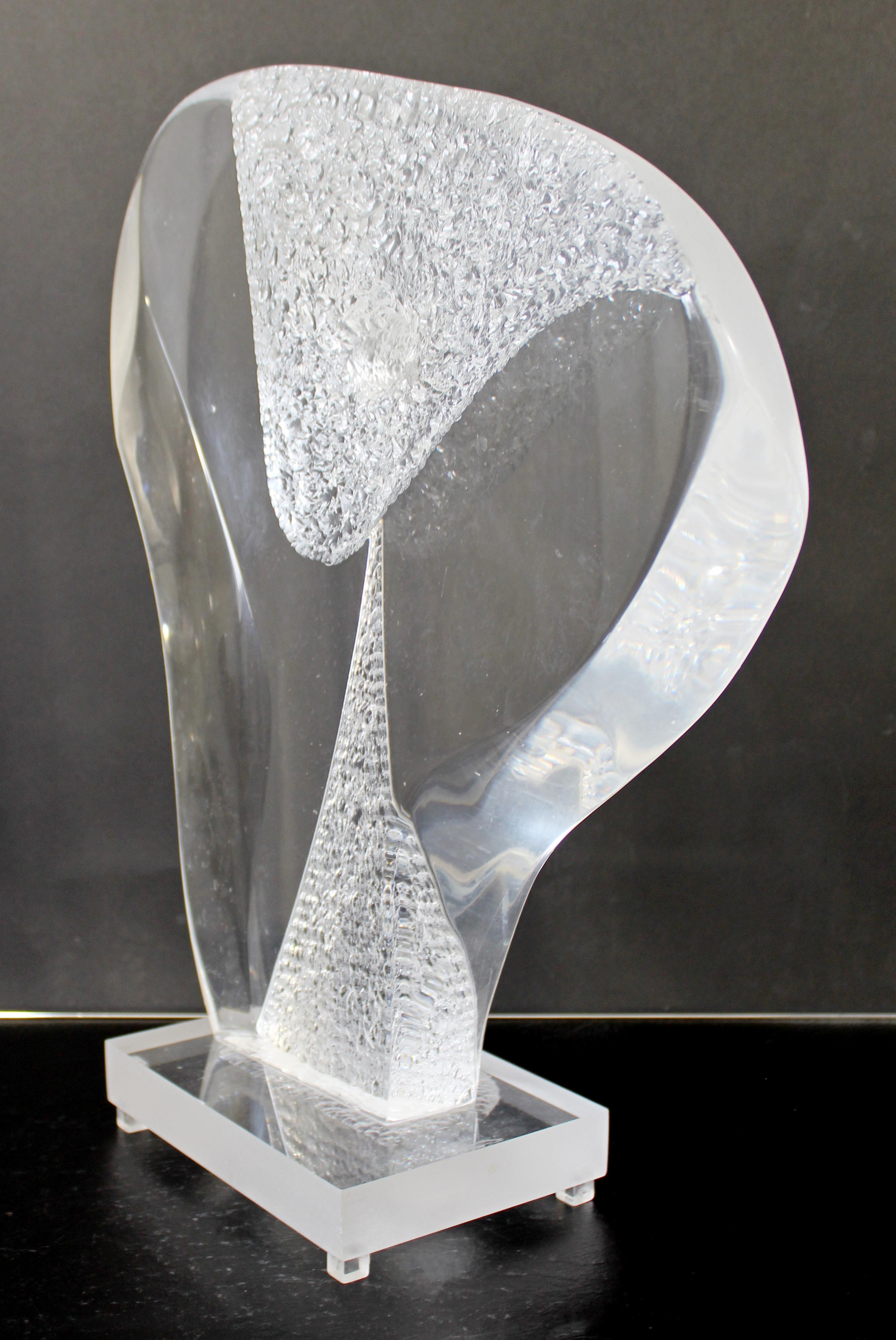 For your consideration is a sensational, abstract lucite acrylic table sculpture, titled 