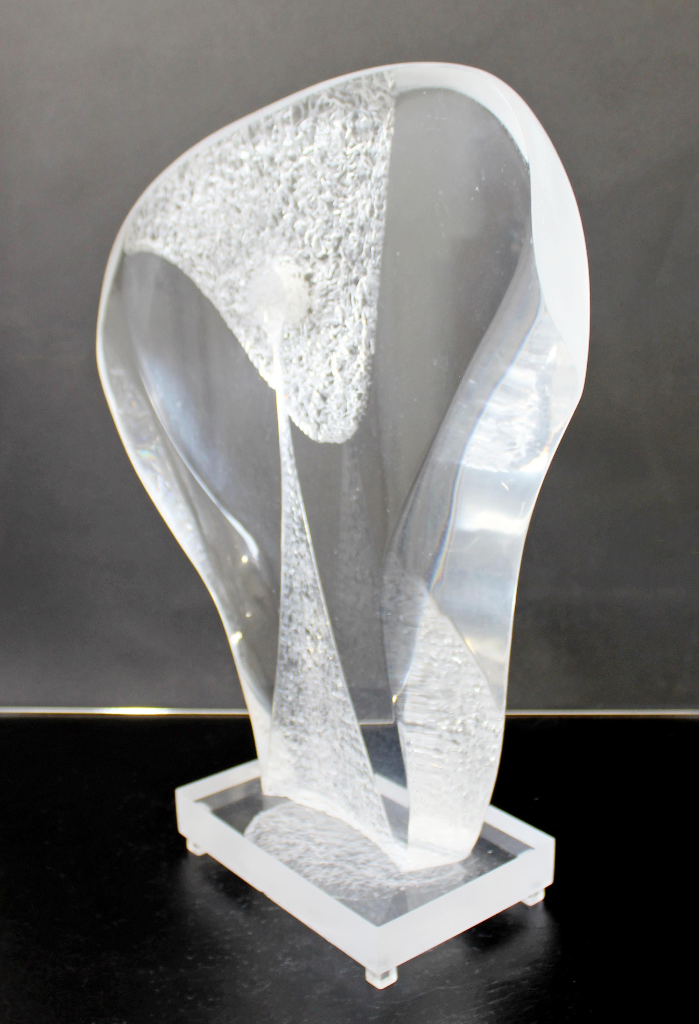 Contemporary Modern Nani Signed Clear Lucite Acrylic Abstract Table Sculpture 3