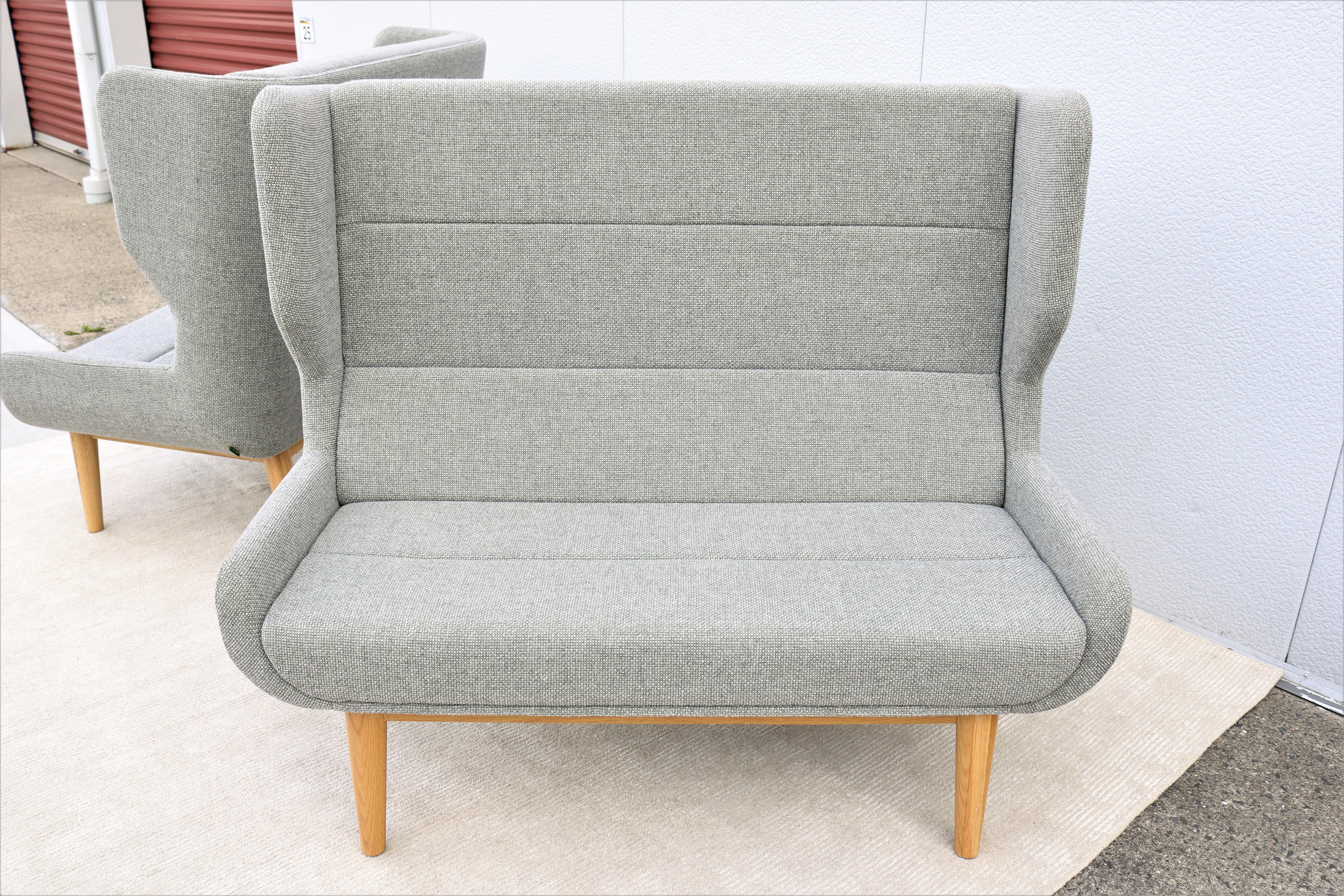 Contemporary Modern Naughtone for Herman Miller Hush High Wing-Back 2 Seat Sofa For Sale 6