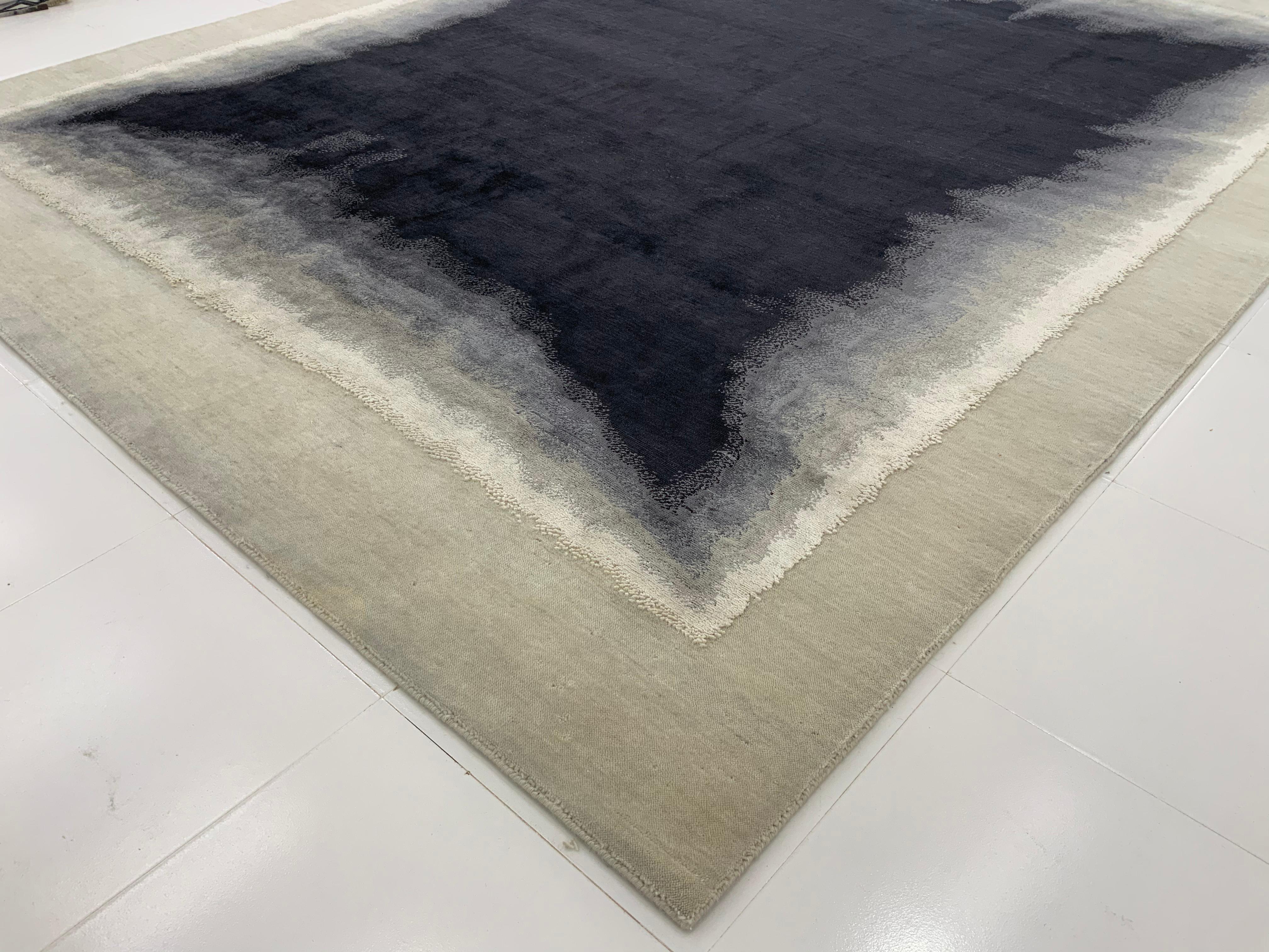 Hand-Knotted Contemporary Modern Odyssey Tibetan Wool Rug For Sale