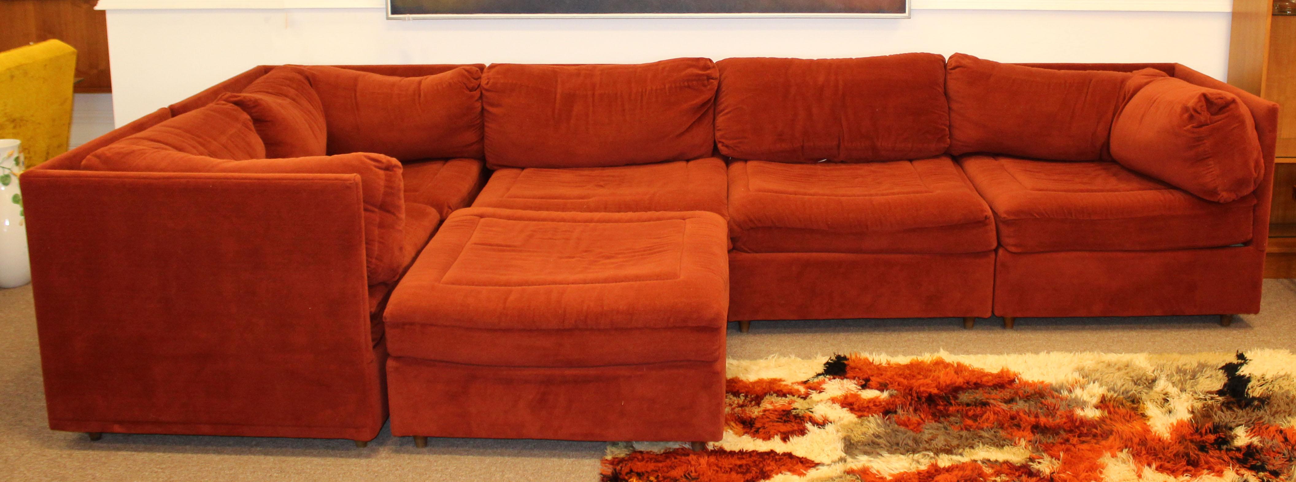 burnt orange sectional sofa