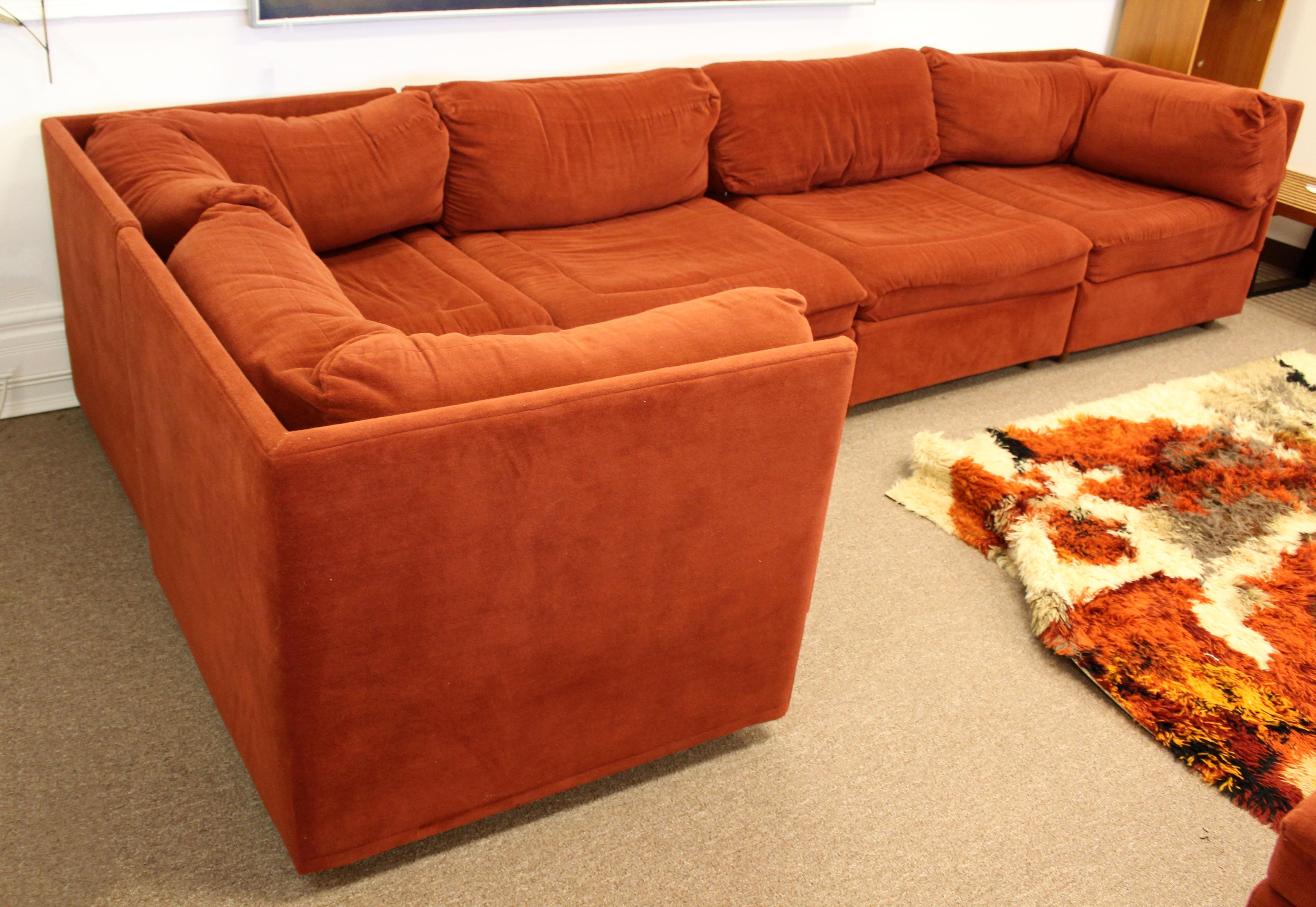 burnt orange sectional couch