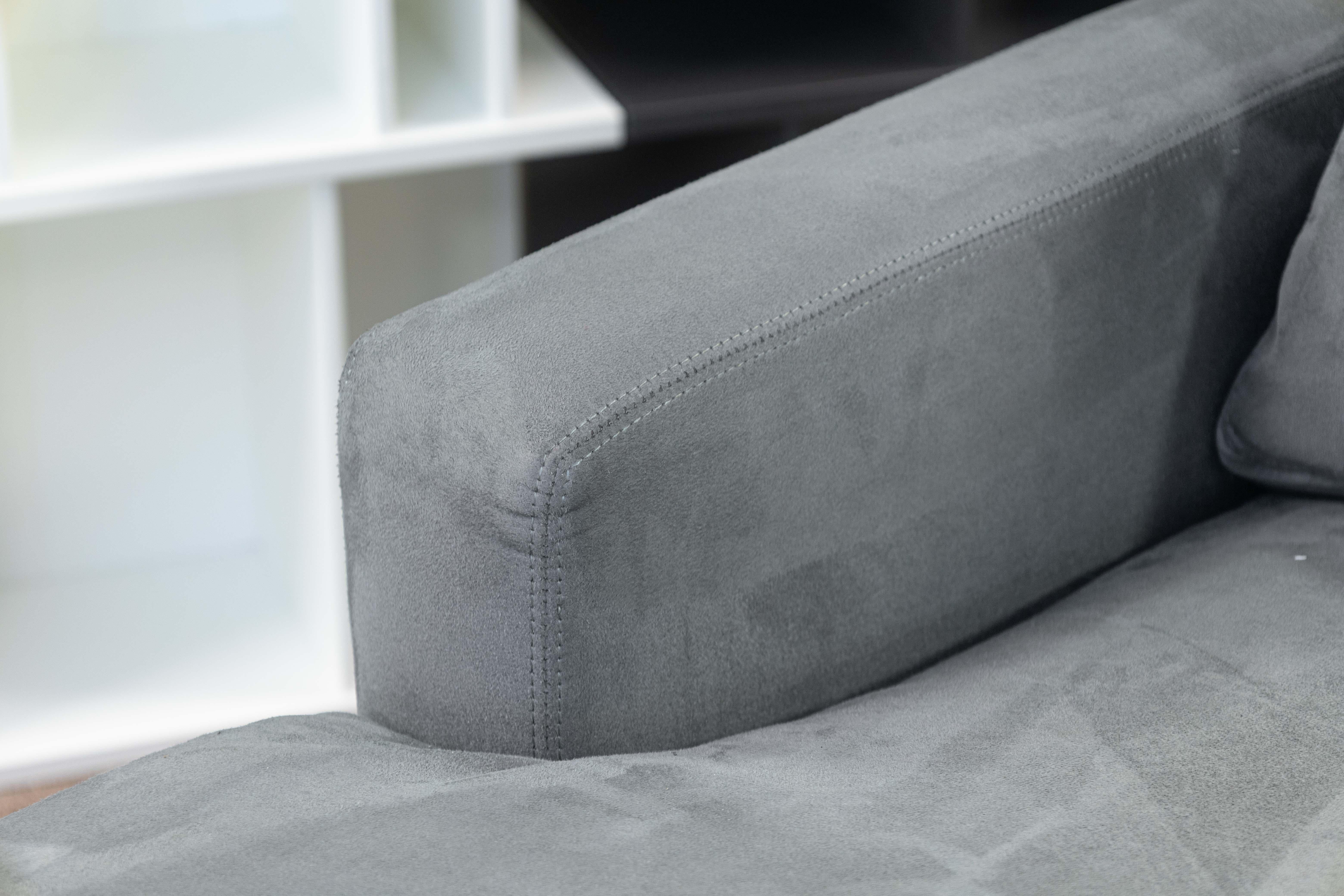 20ième siècle Contemporain Moderne Surdimensionné Gris Chaise Lounge Canapé Chaise Fauteuil en vente