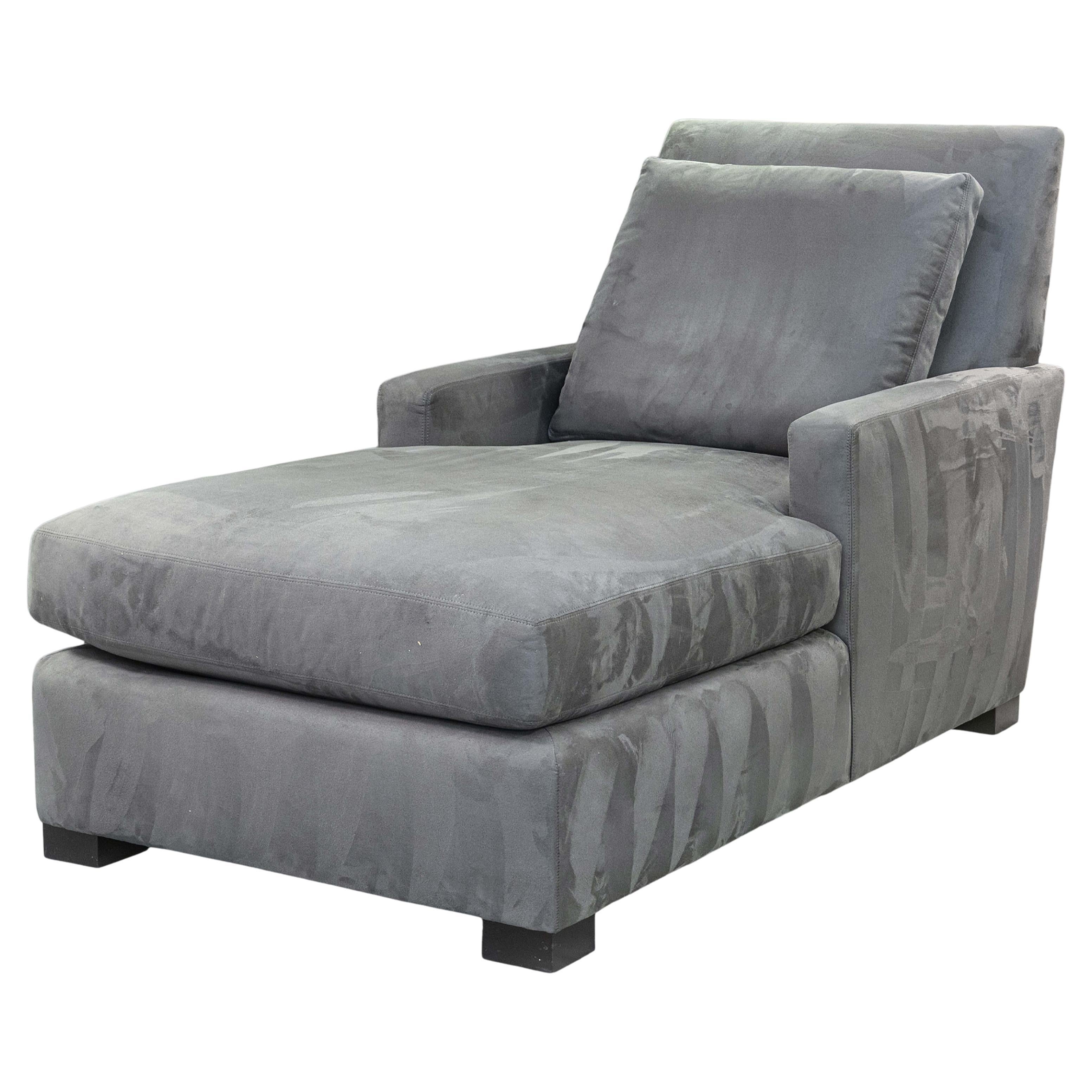 Contemporain Moderne Surdimensionné Gris Chaise Lounge Canapé Chaise Fauteuil en vente