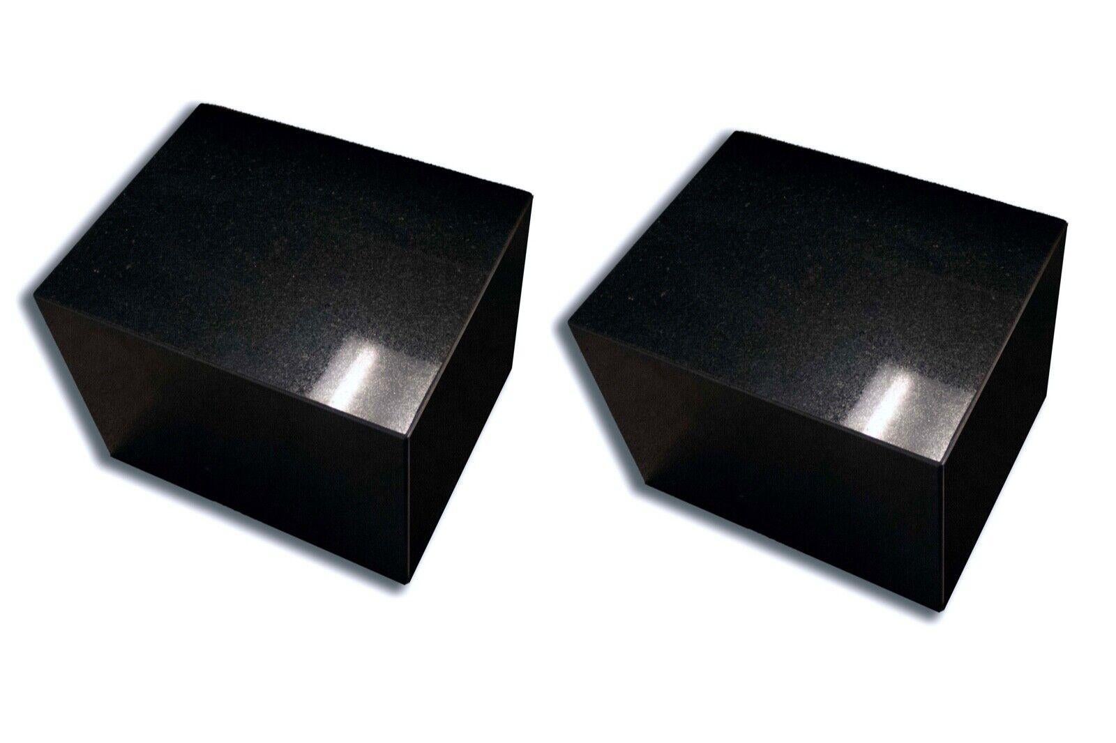 20th Century Contemporary Modern Pair of Black Granite End Side Cube Tables