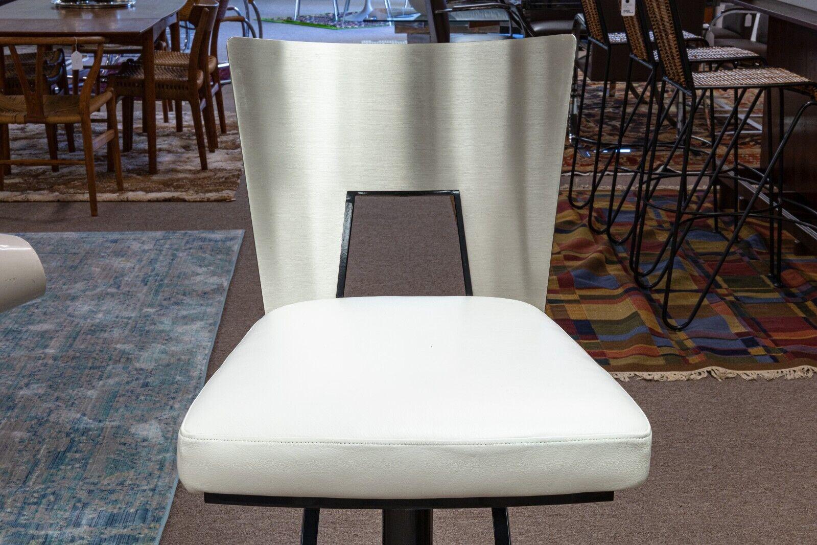 Contemporary Modern Pair of Elite Modern Black and White Barstools 1