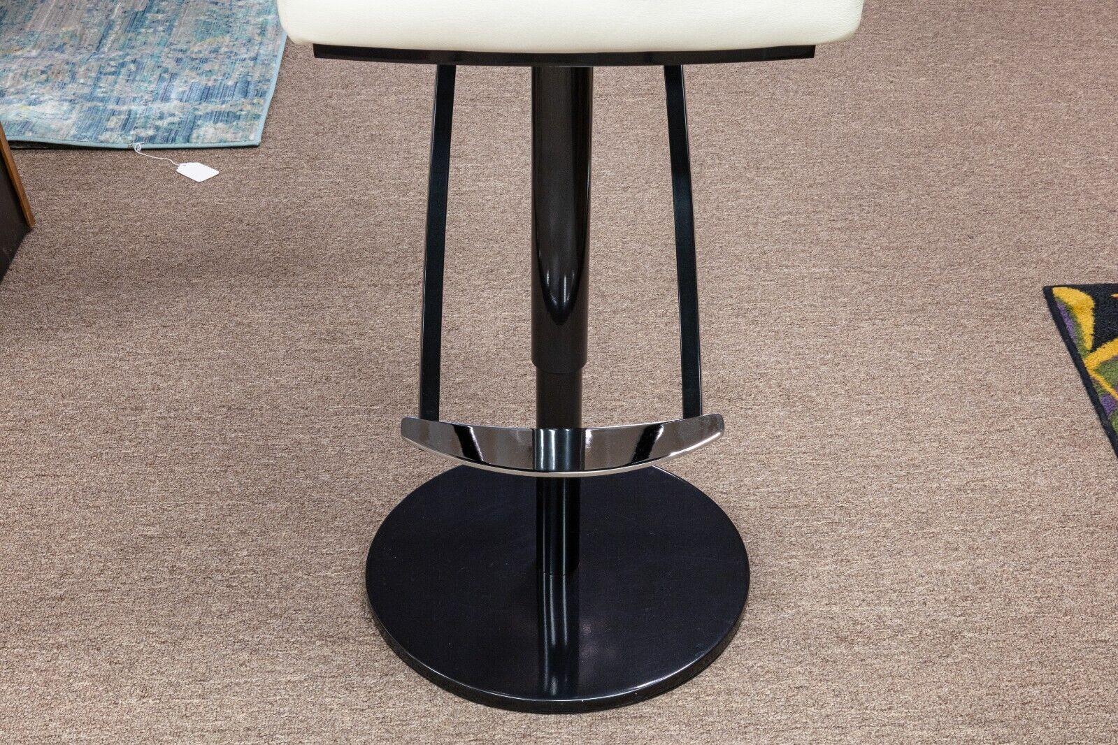 Contemporary Modern Pair of Elite Modern Black and White Barstools 2