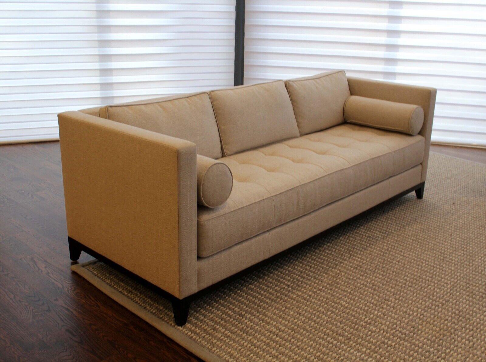Contemporary Modern Pair of Interior Craft Sofas in Holly Hunt Fabric In Good Condition In Keego Harbor, MI