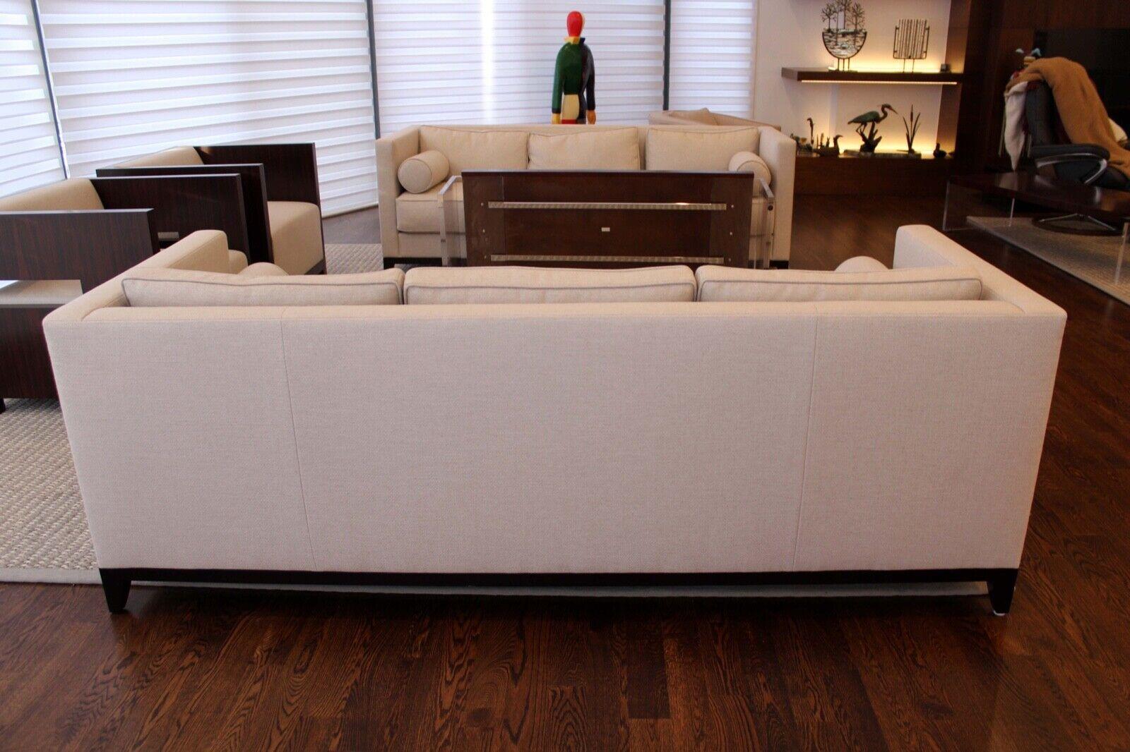 Contemporary Modern Pair of Interior Craft Sofas in Holly Hunt Fabric 2