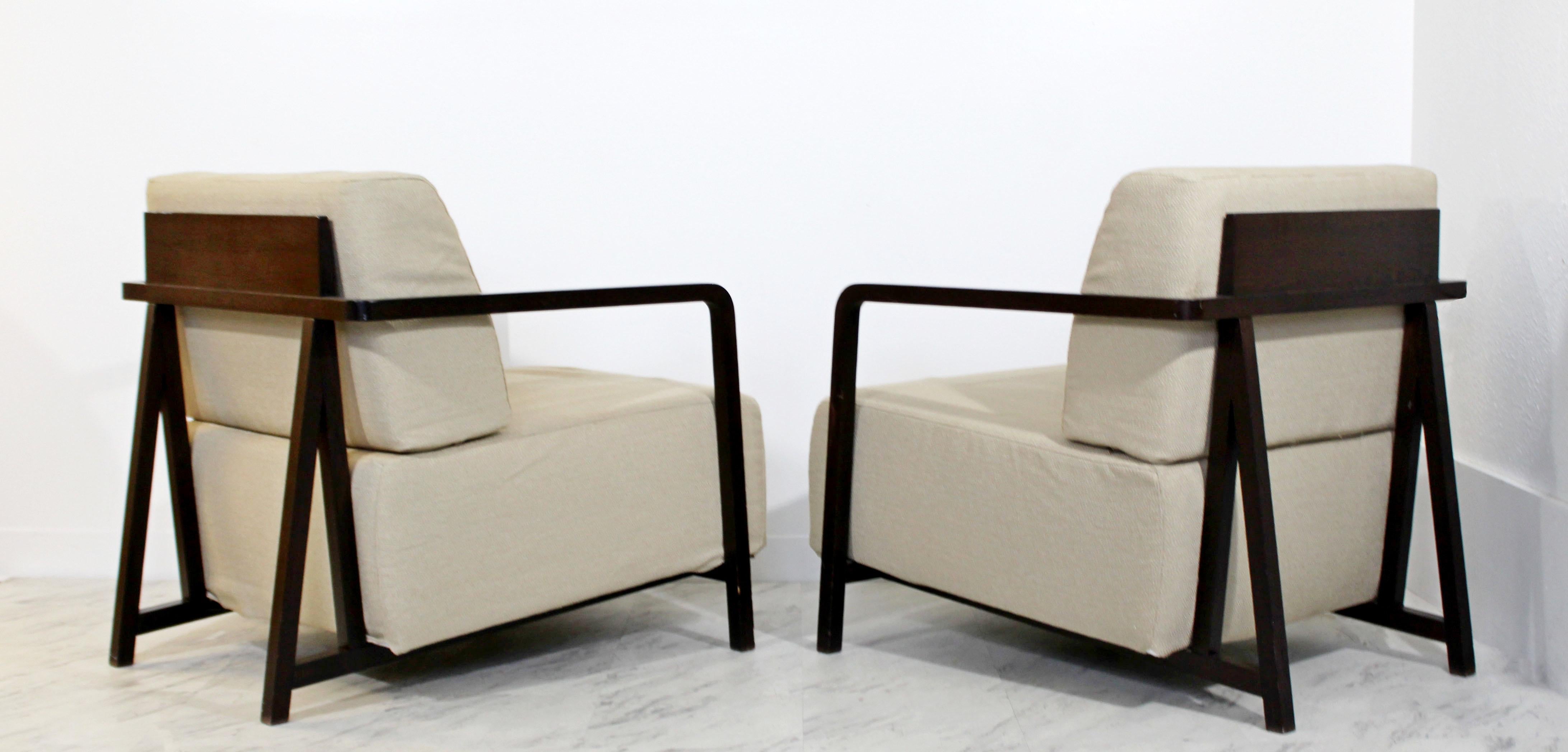 Italian Contemporary Modern Pair of Lounge Armchairs by Calligaris Made in Italy