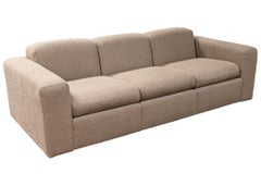 Contemporary Modern Tan Boucle Style Jack Cartwright Sofa