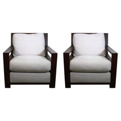 Contemporary Modern Pair of Ted Boerner Portrait Club Chairs