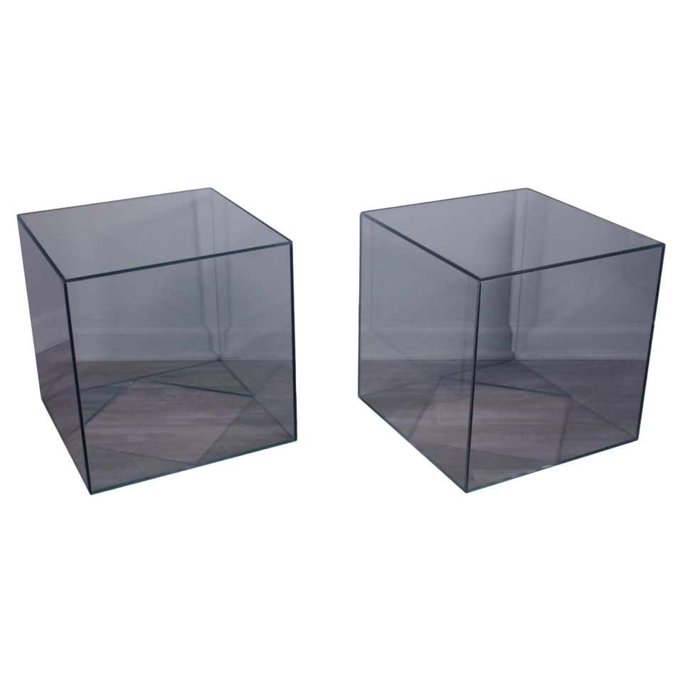 Pair of Marble Cube End Tables at 1stDibs
