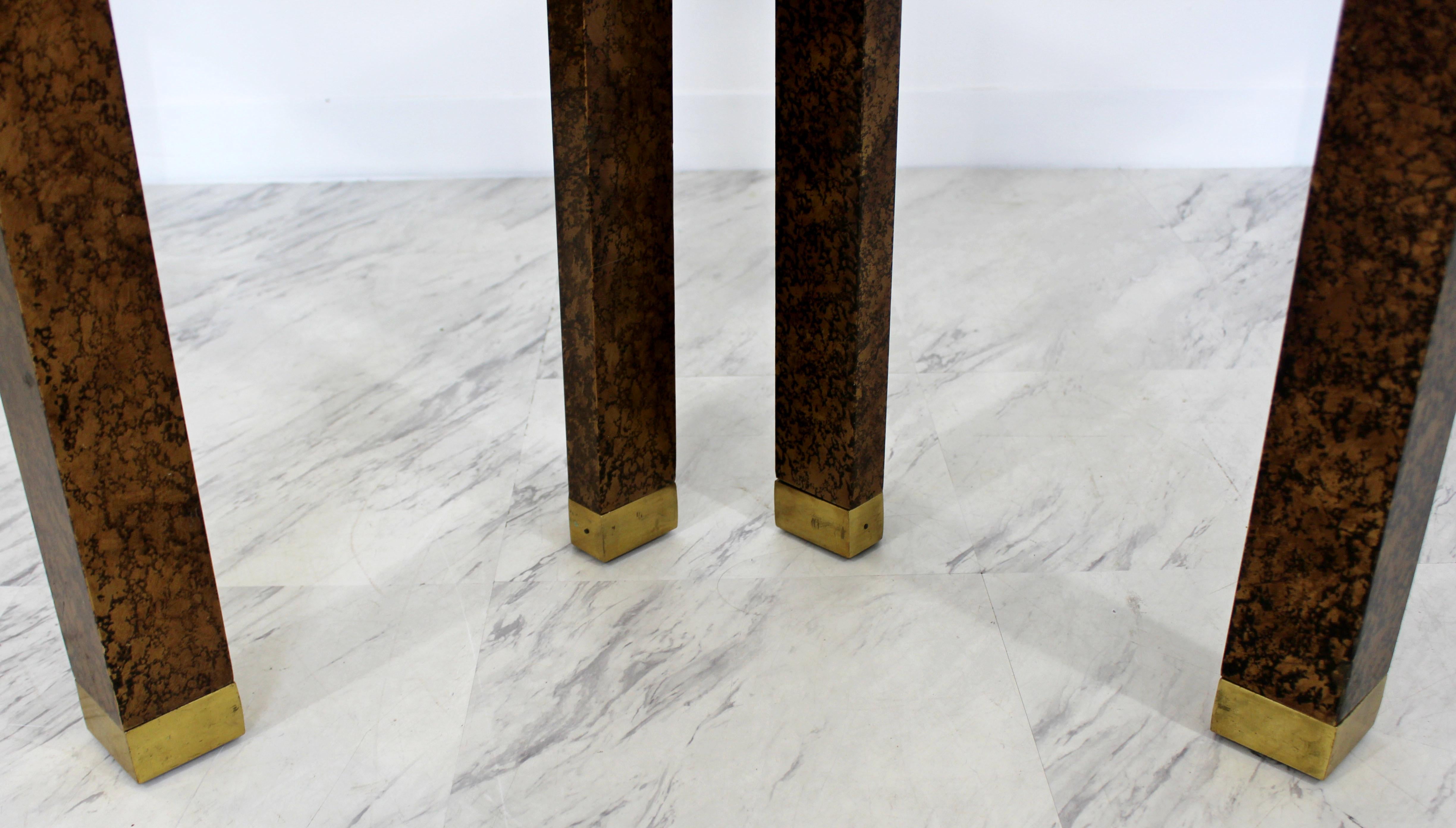 Contemporary Modern Pair of Vintage Henredon Console Tables Faux Tortoise Shell 5