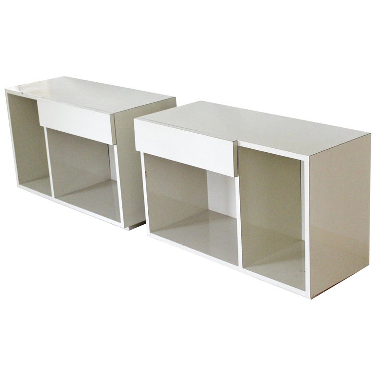 Contemporary Modern Pair Of White Lacquer Nightstands End Tables With Drawers For At 1stdibs - Contemporary White Lacquer End Tables Contemporary Modern Pair Of White Lacquer Nightstands End Tables With Drawers For At 1stdibs - Contemporary White Lacquer End Tables