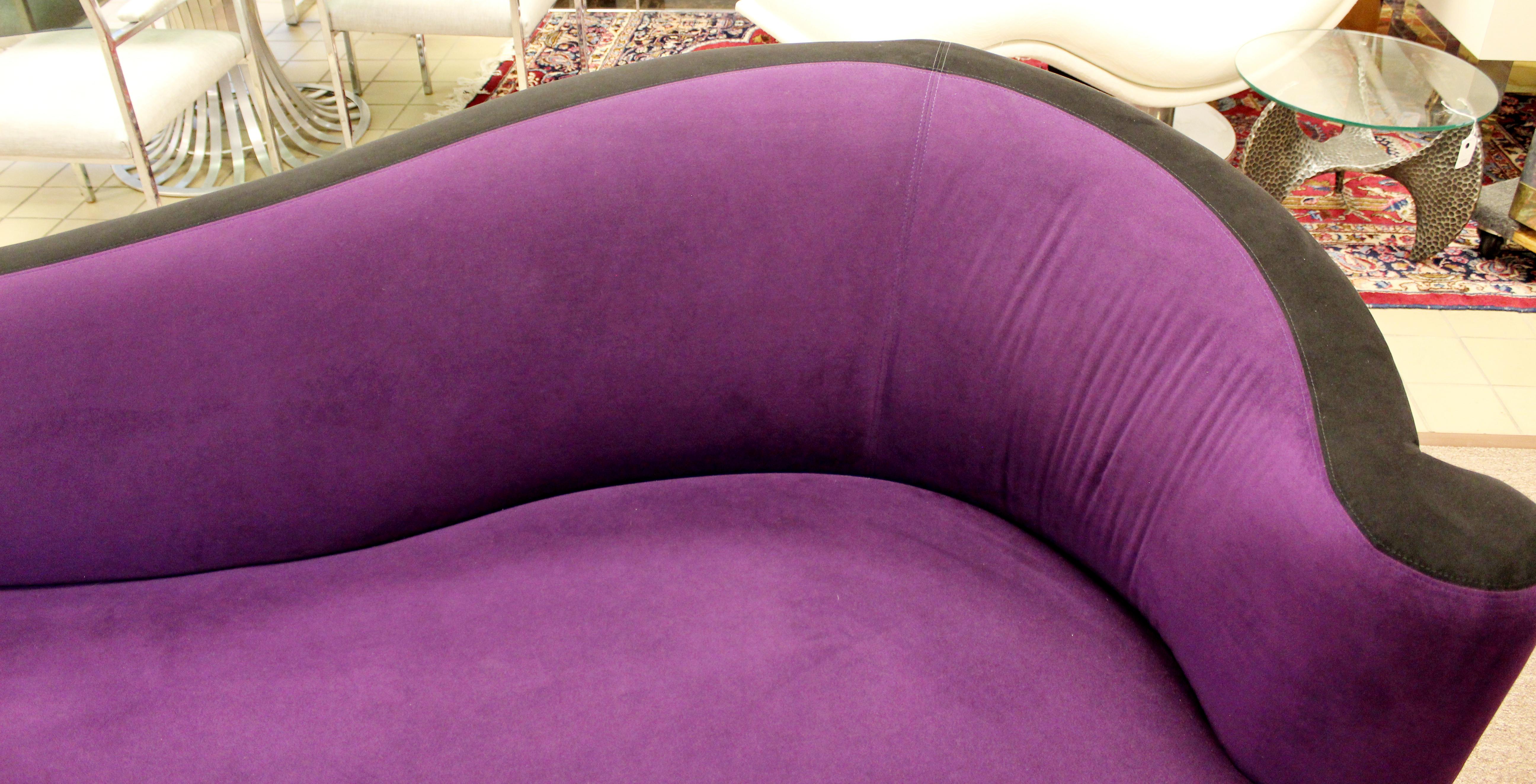 Late 20th Century Contemporary Modern Purple Serpentine Cloud Sofas & Ottoman, Weiman