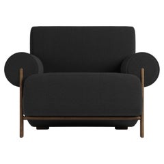 Zeitgenössischer moderner Paloma-Sessel aus Boucle-Schwarz von Sammler